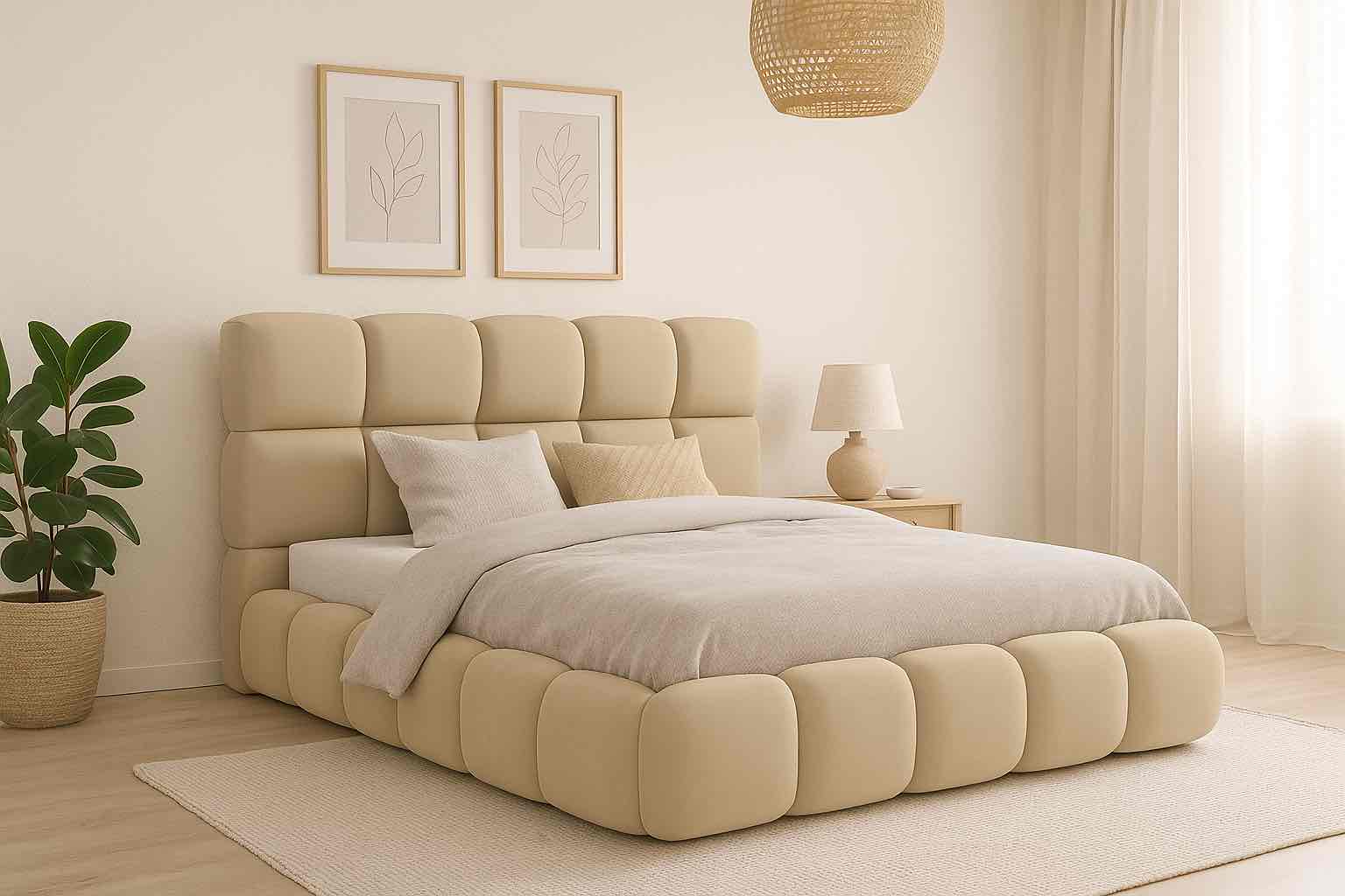 Polsterbett beige Polsterbett beige