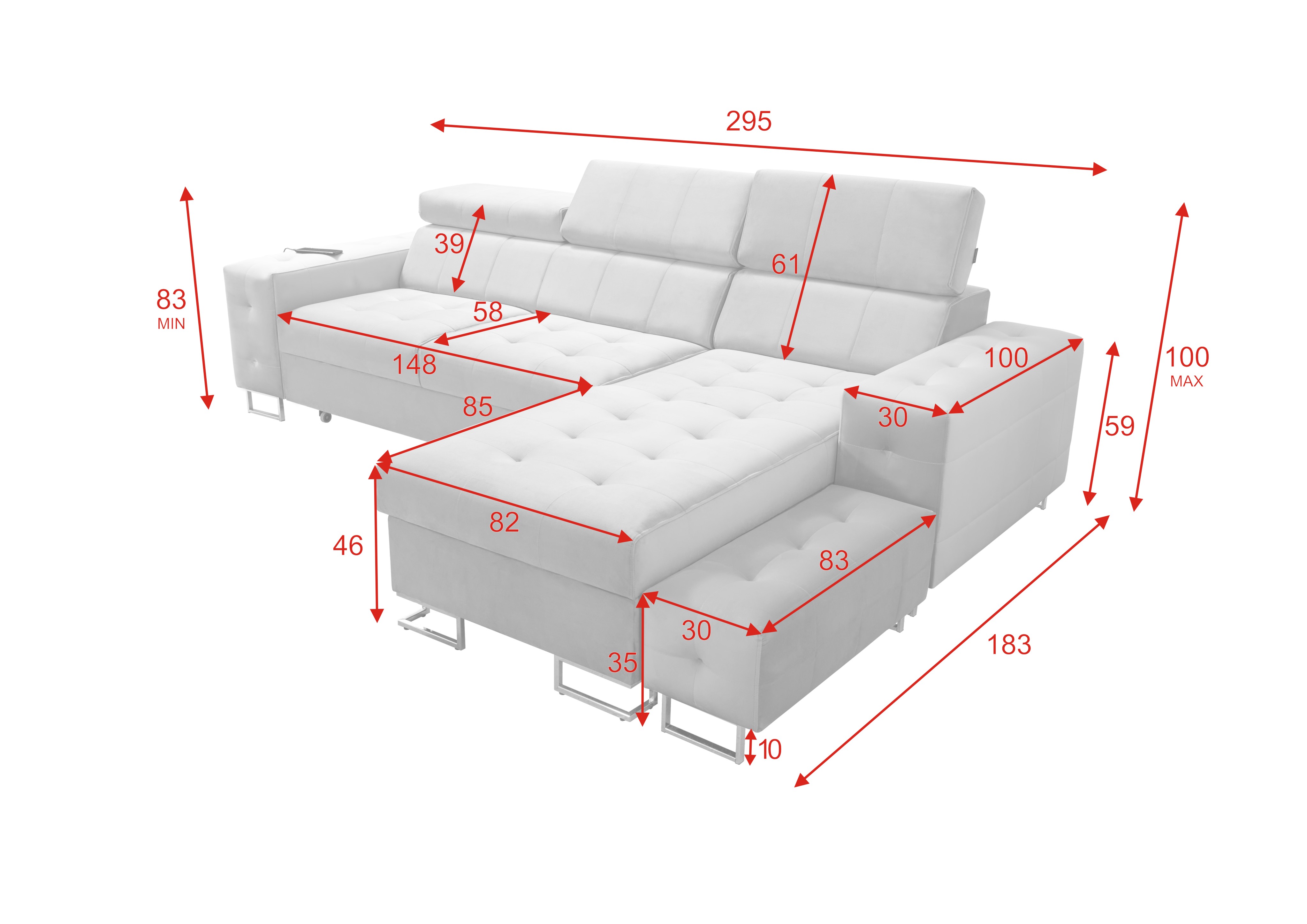 Eckschlafsofa Hilton mini