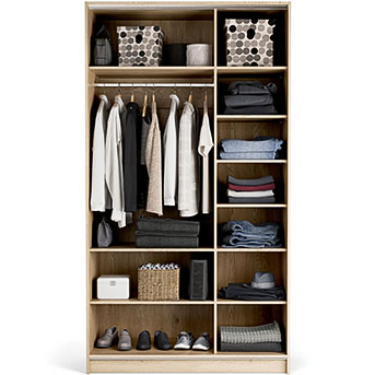 Kleiderschrank Beige Eiche 125x225 STOR