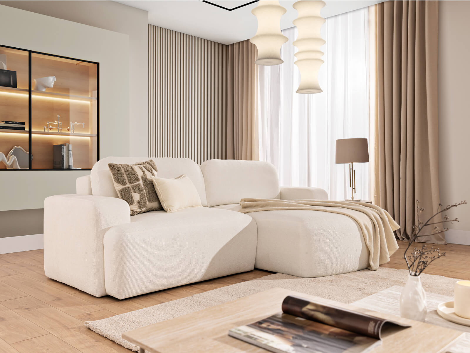 Ecksofa mit Schlaffunktion & Bettkasten Alma