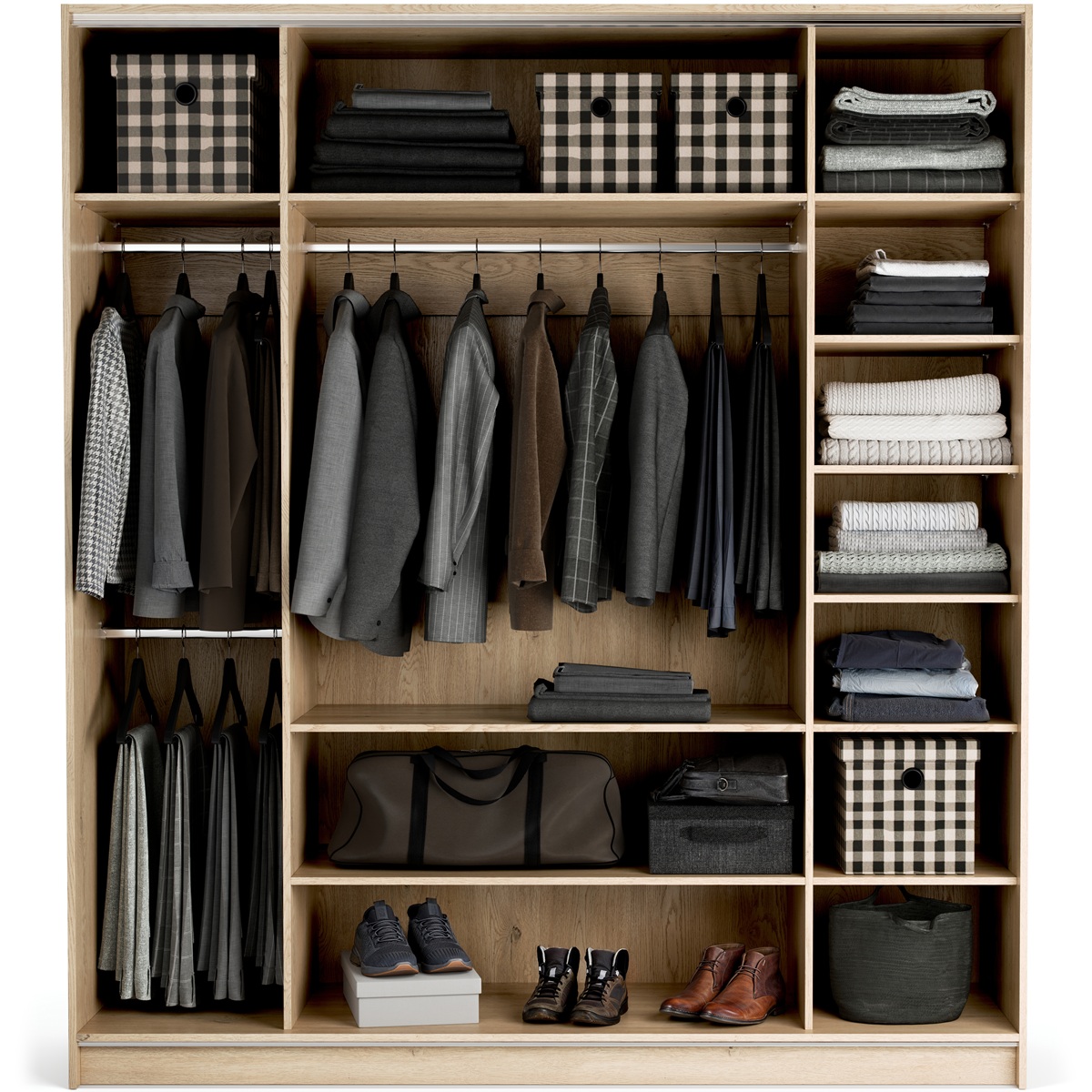 Kleiderschrank Beige 200x225 STOR