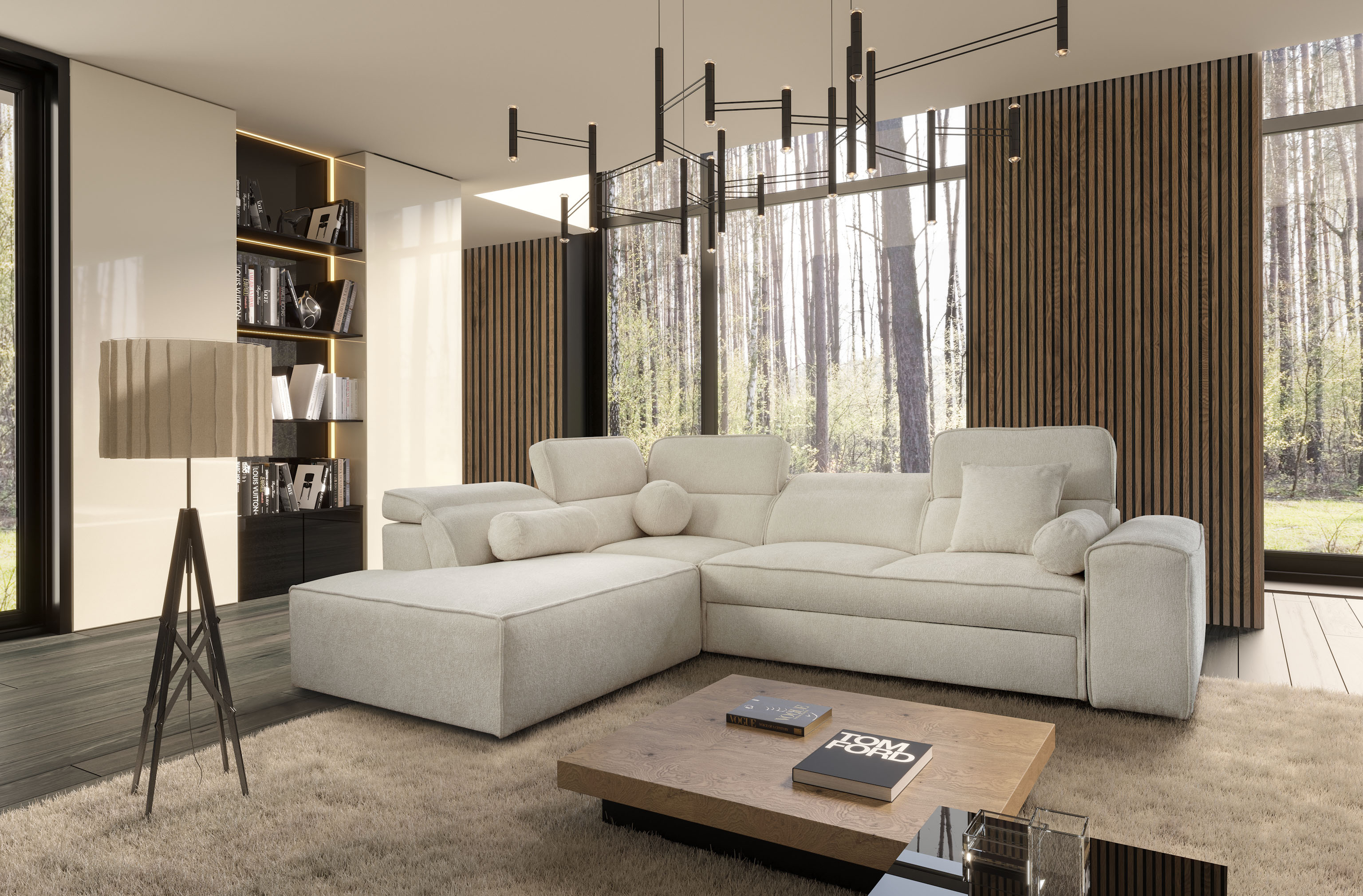 Ecksofa mit Schlaffunktion & Bettkasten VITO 