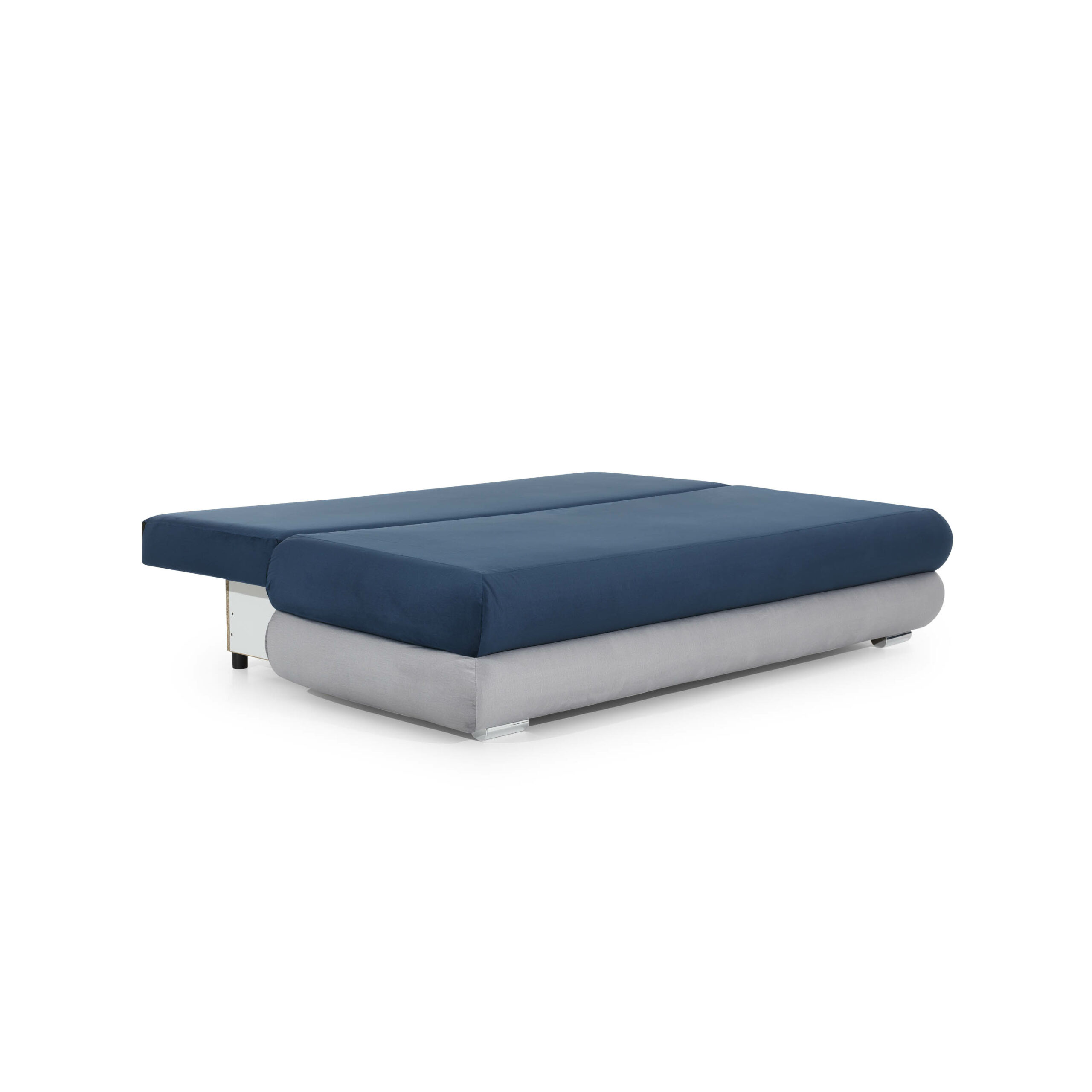 Schlafcouch mit Bettkasten - grau mit blau - Mars