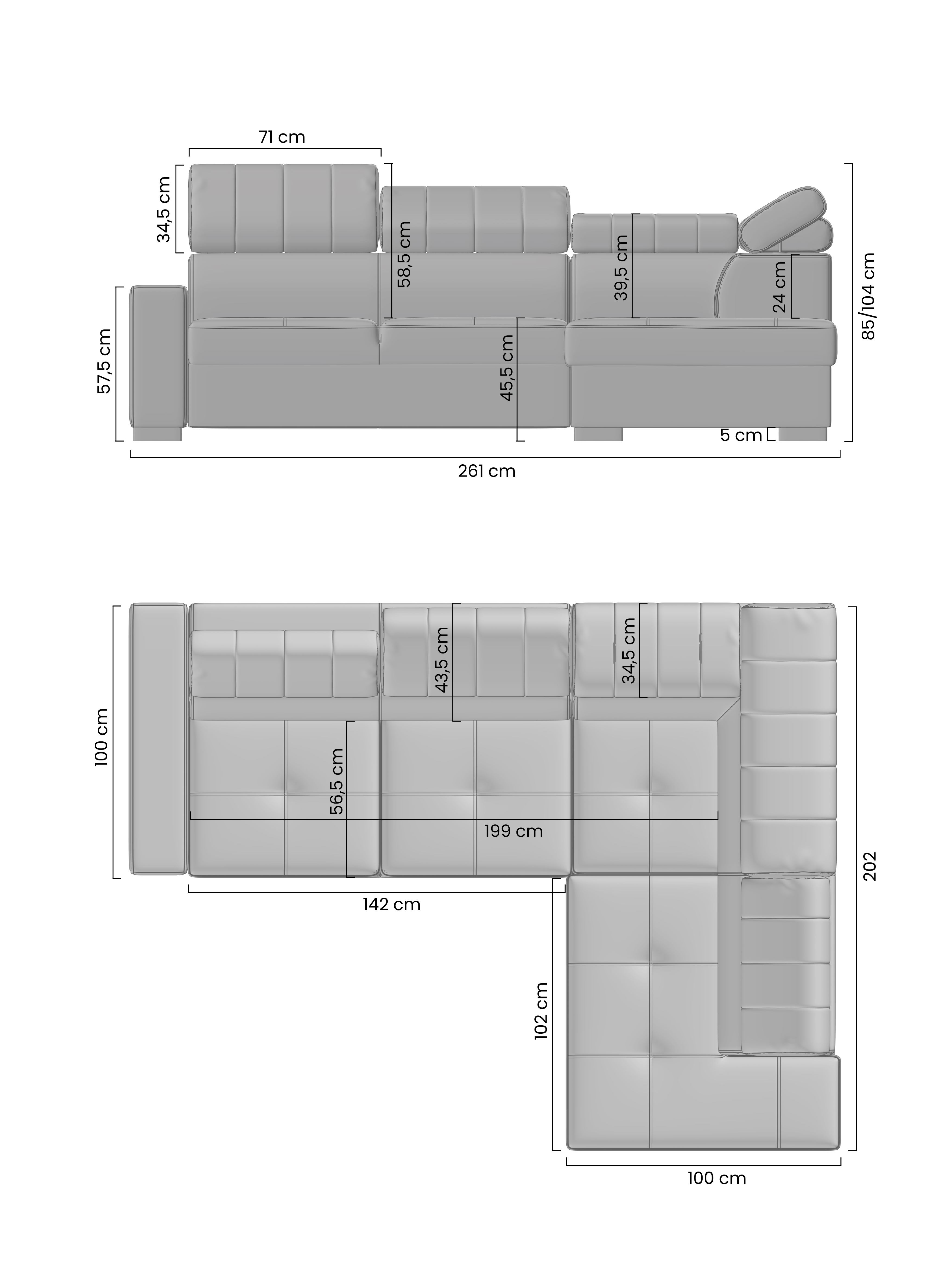 Ecksofa mit Schlaffunktion & Bettkasten MODENO Ecksofa mit Schlaffunktion & Bettkasten MODENO