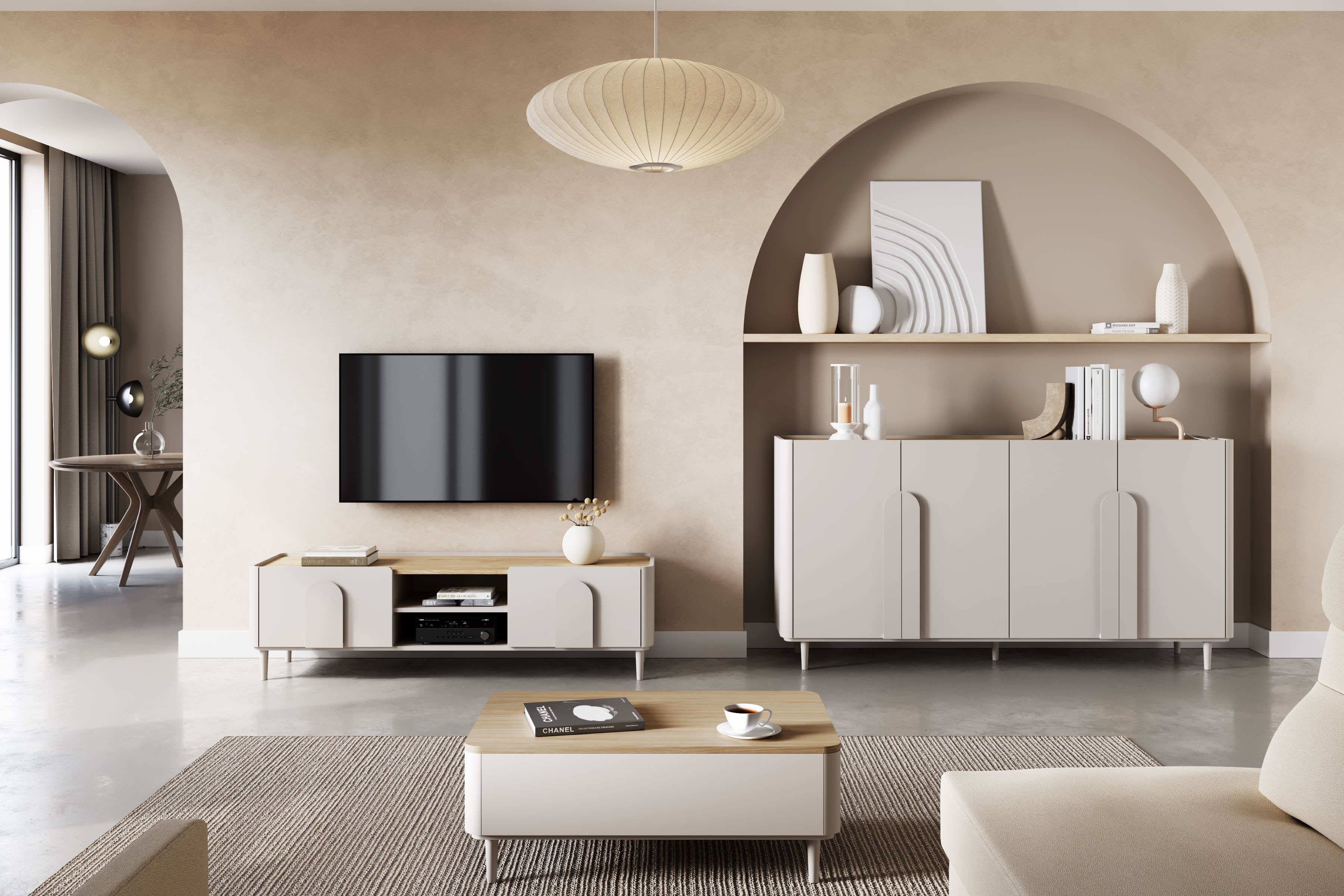 TV-Lowboard beige Amilio