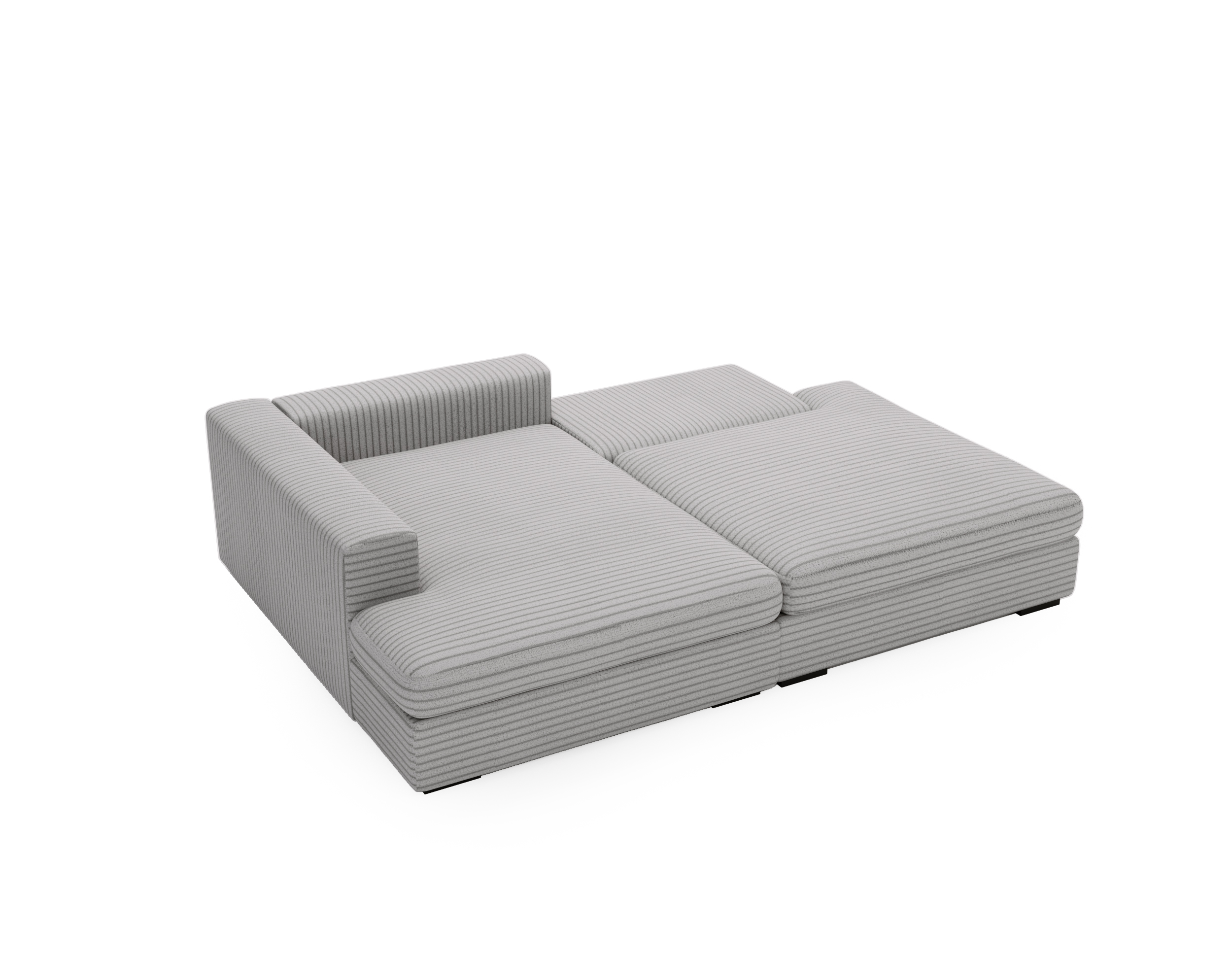 Ecksofa mit Schlaffunktion Grau CORD & Bettkasten Ecksofa mit Schlaffunktion Grau CORD & Bettkasten