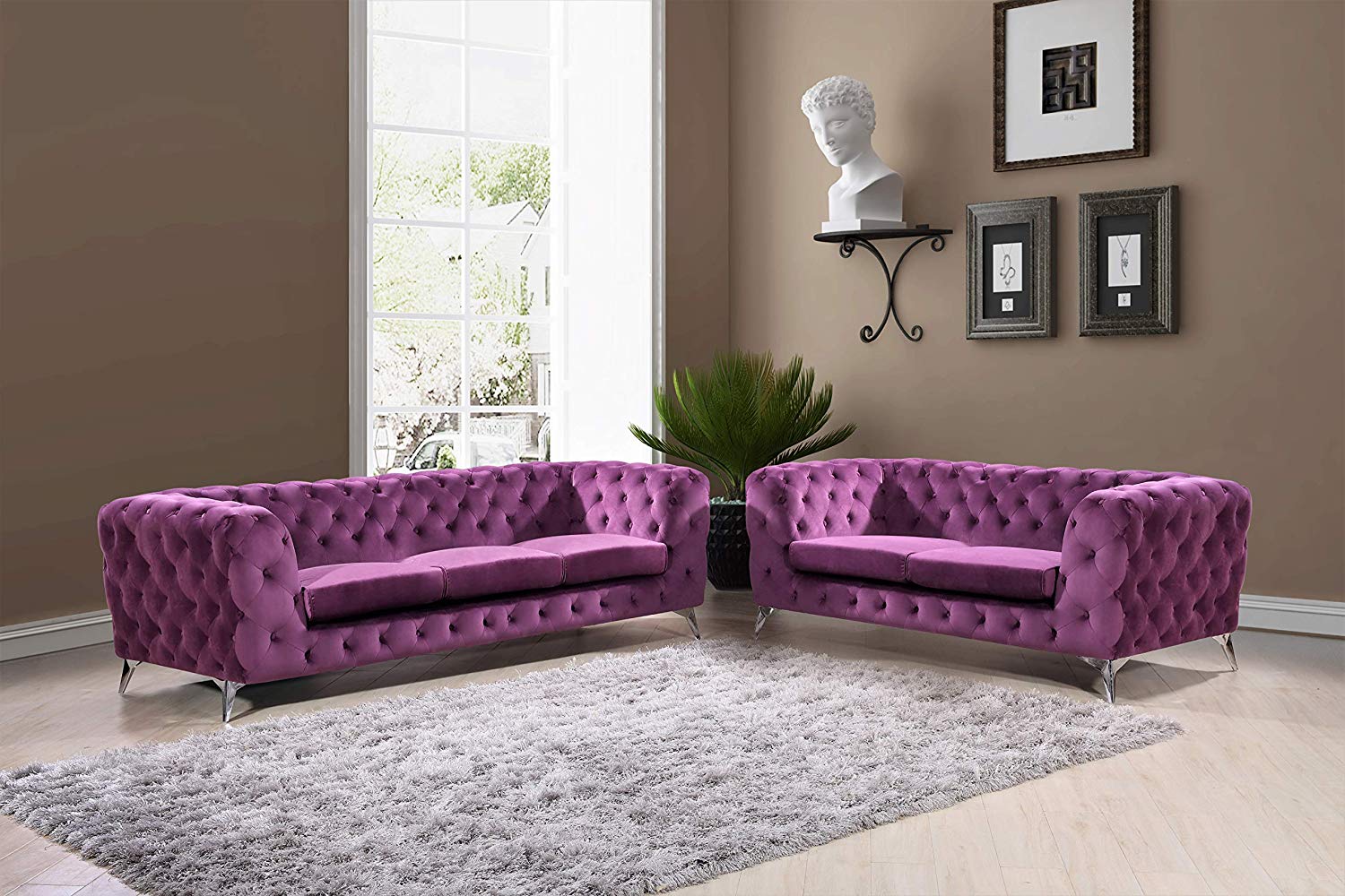 Sofa Chesterfield Losangeles 2 3 violett