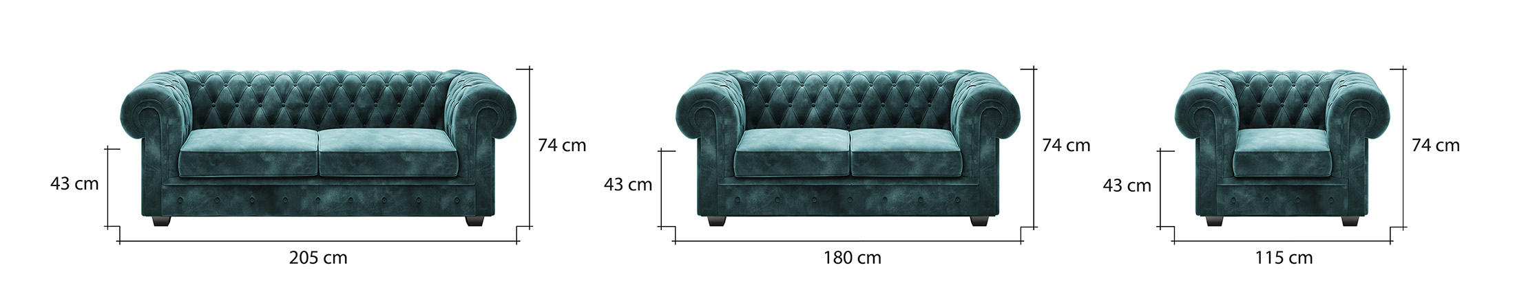 3-Sitzer Sofa »Chesterfield«