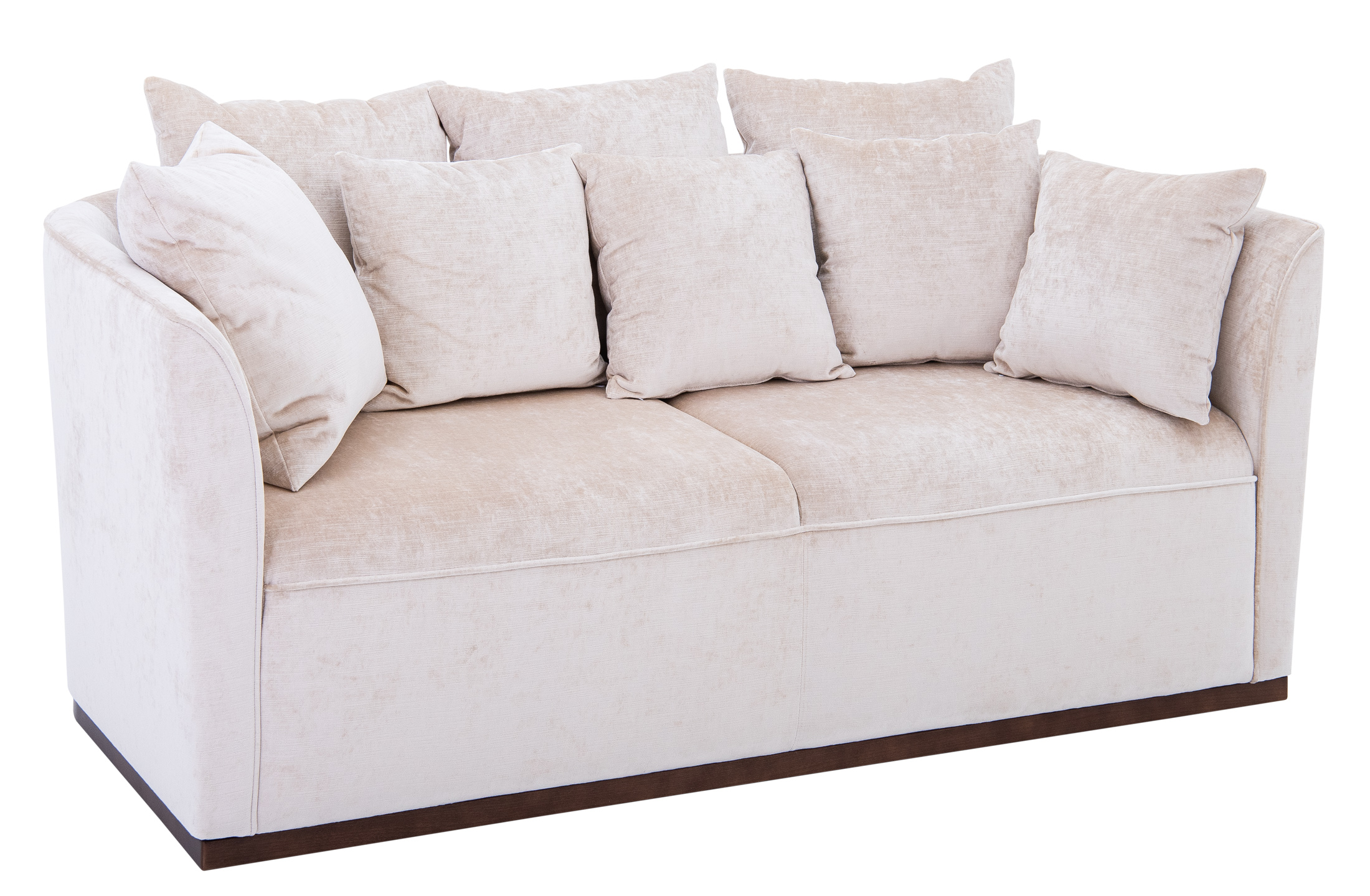 Art Deco Sofa beige Lupe 2-sitzig