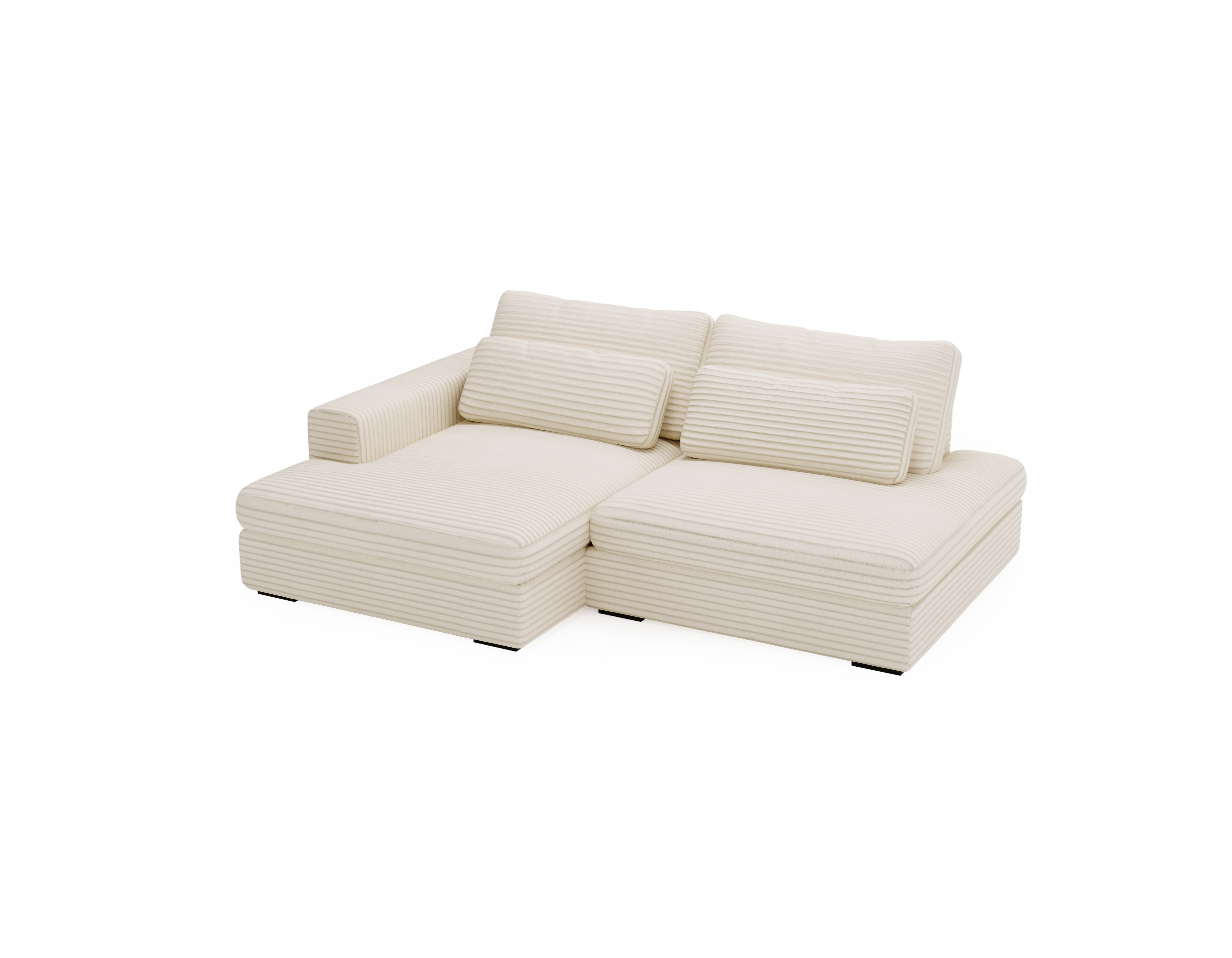 Ecksofa mit Schlaffunktion Beige CORD & Bettkasten Ecksofa mit Schlaffunktion Beige CORD & Bettkasten