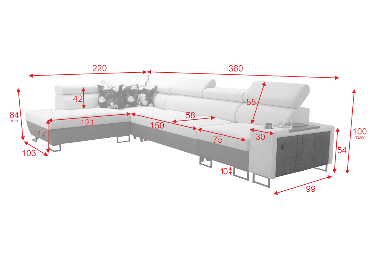 Eckschlafsofa Marta XL