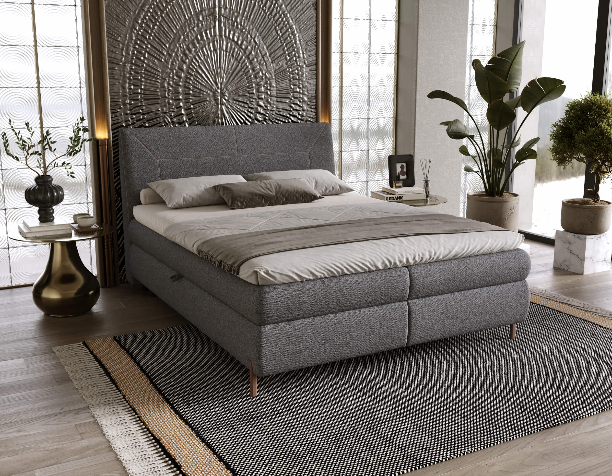 Boxspringbett mit Bettkasten Evia 180x200 Boxspringbett mit Bettkasten Evia 180x200