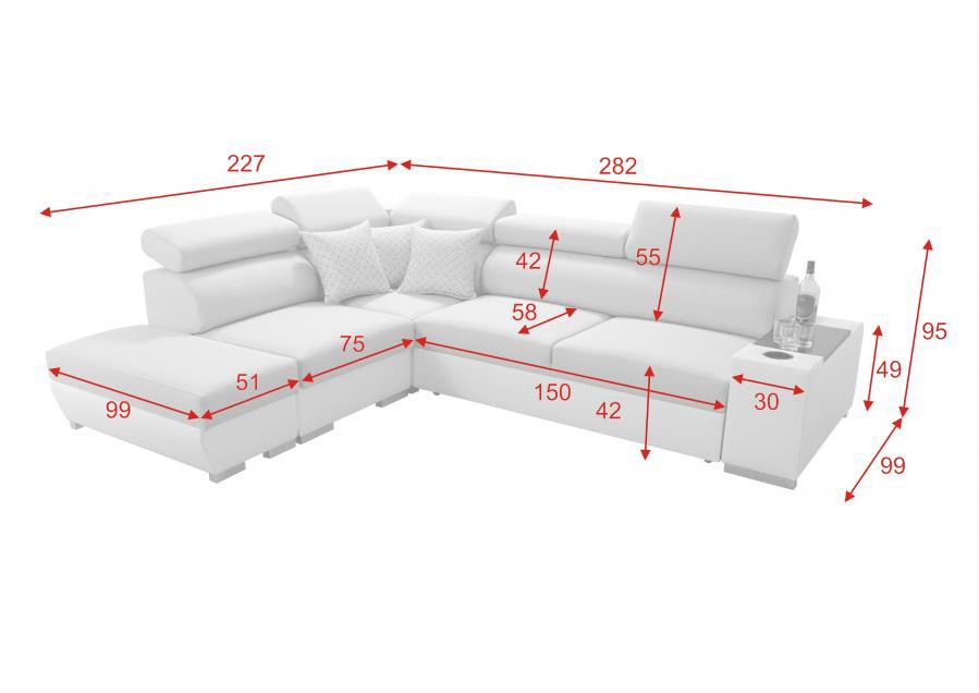 Ecksofa mit Schlaffunktion David 