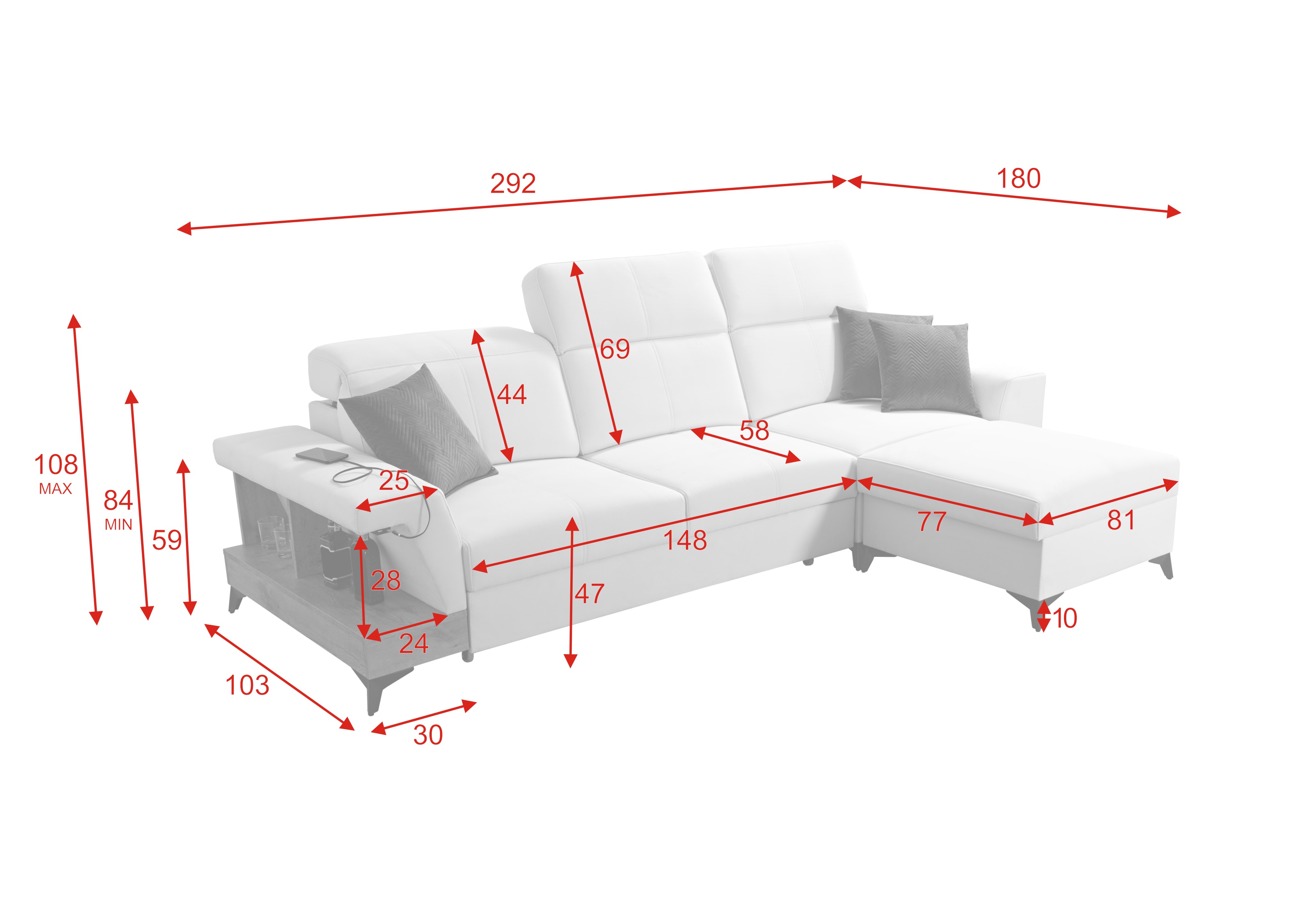 Eckschlafsofa Belutti mini