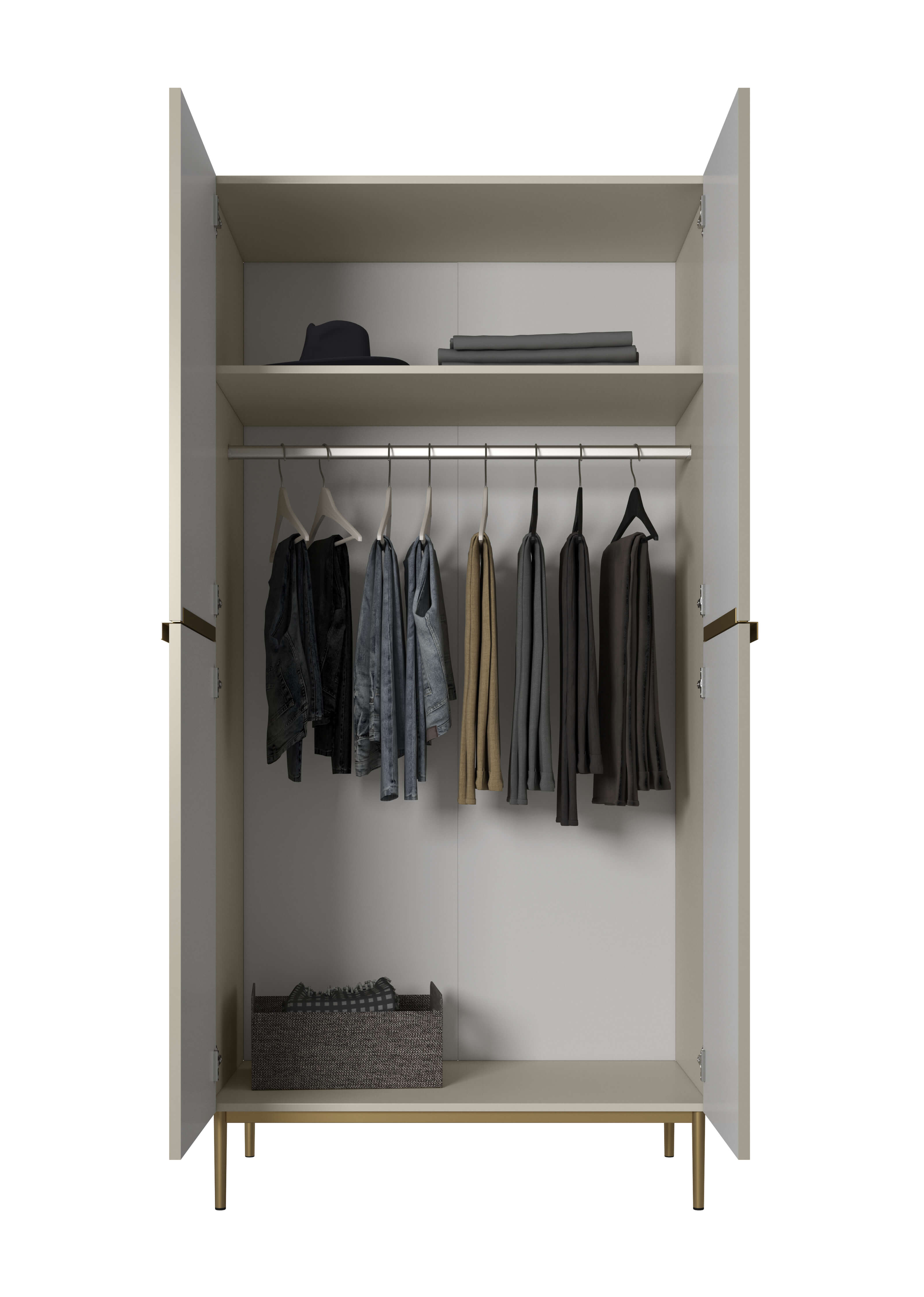 Kleiderschrank beige Nicole 100 2D Kleiderschrank beige Nicole 100 2D