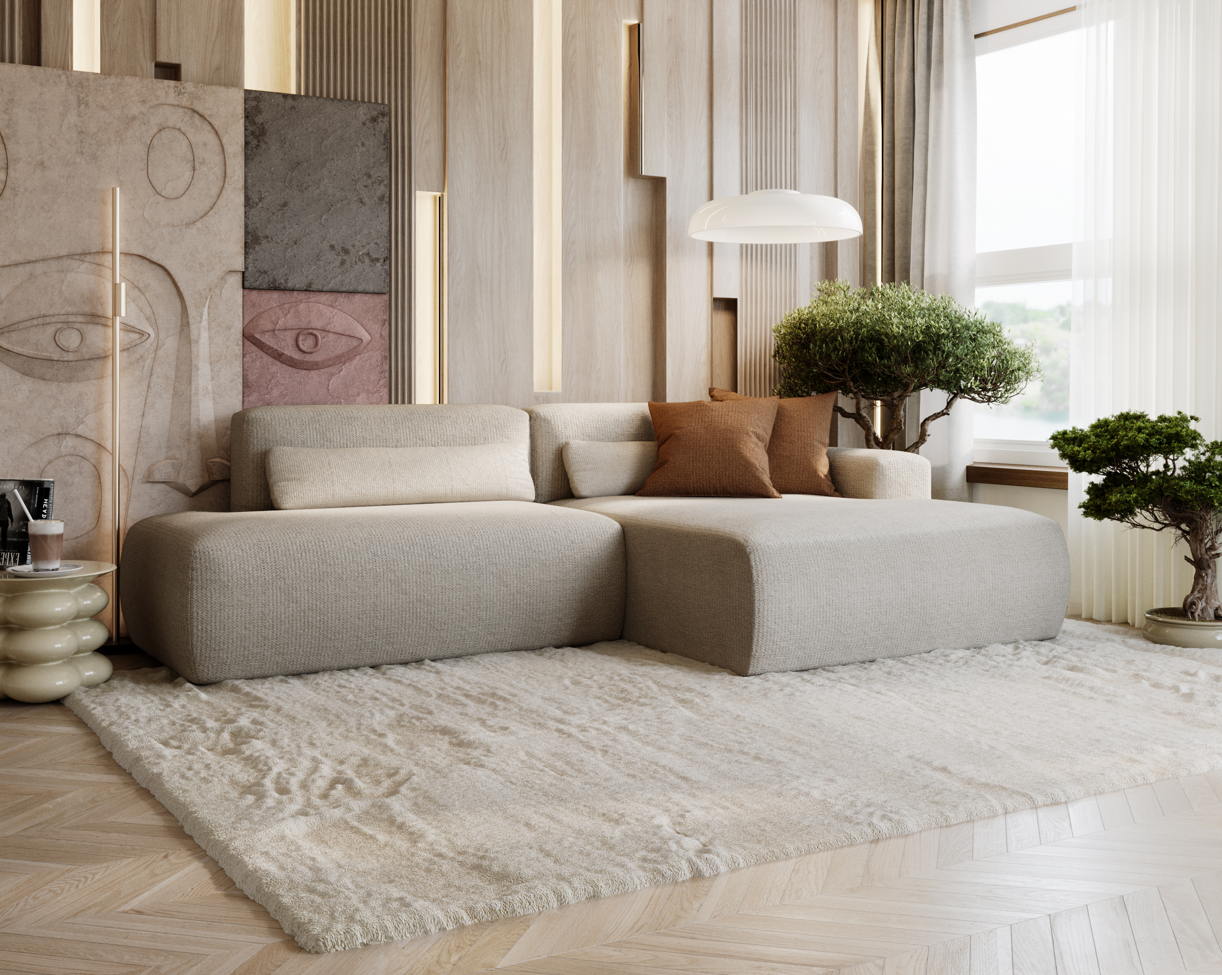 Ecksofa mit Schlaffunktion & Bettkasten Reve