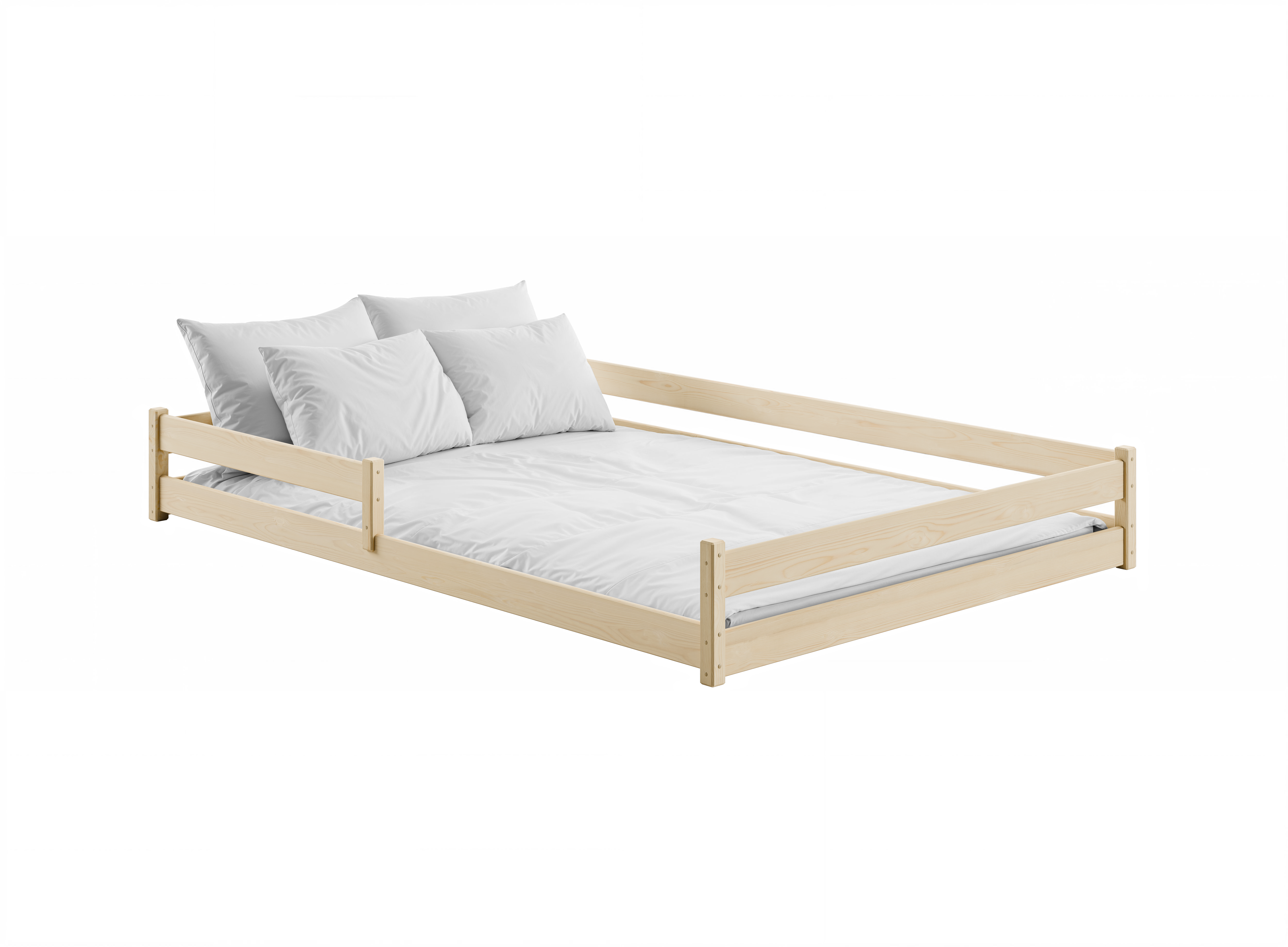 Niedriges Bett Fini 140 Kiefer natur