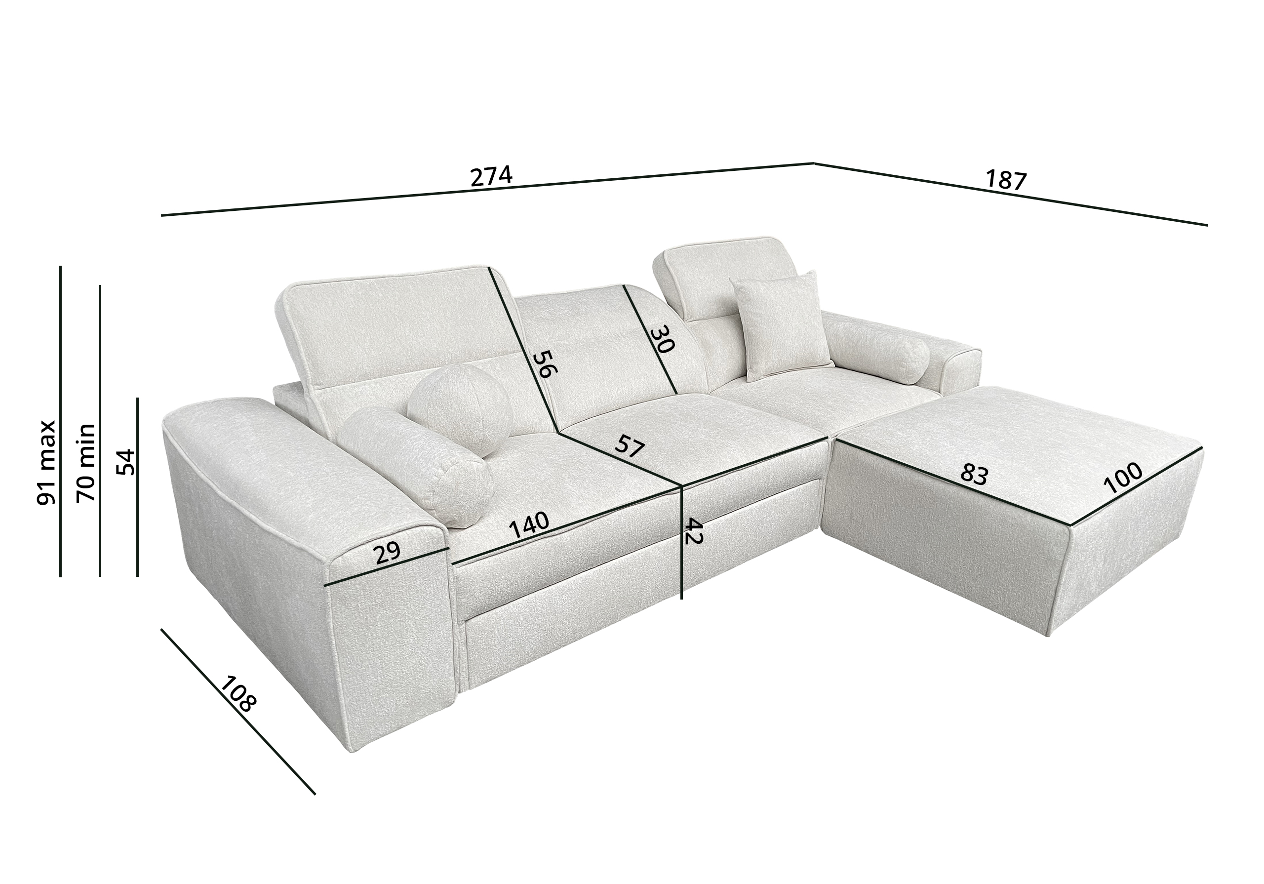 Ecksofa mit Schlaffunktion & Bettkasten VITO MINI Ecksofa mit Schlaffunktion & Bettkasten VITO MINI
