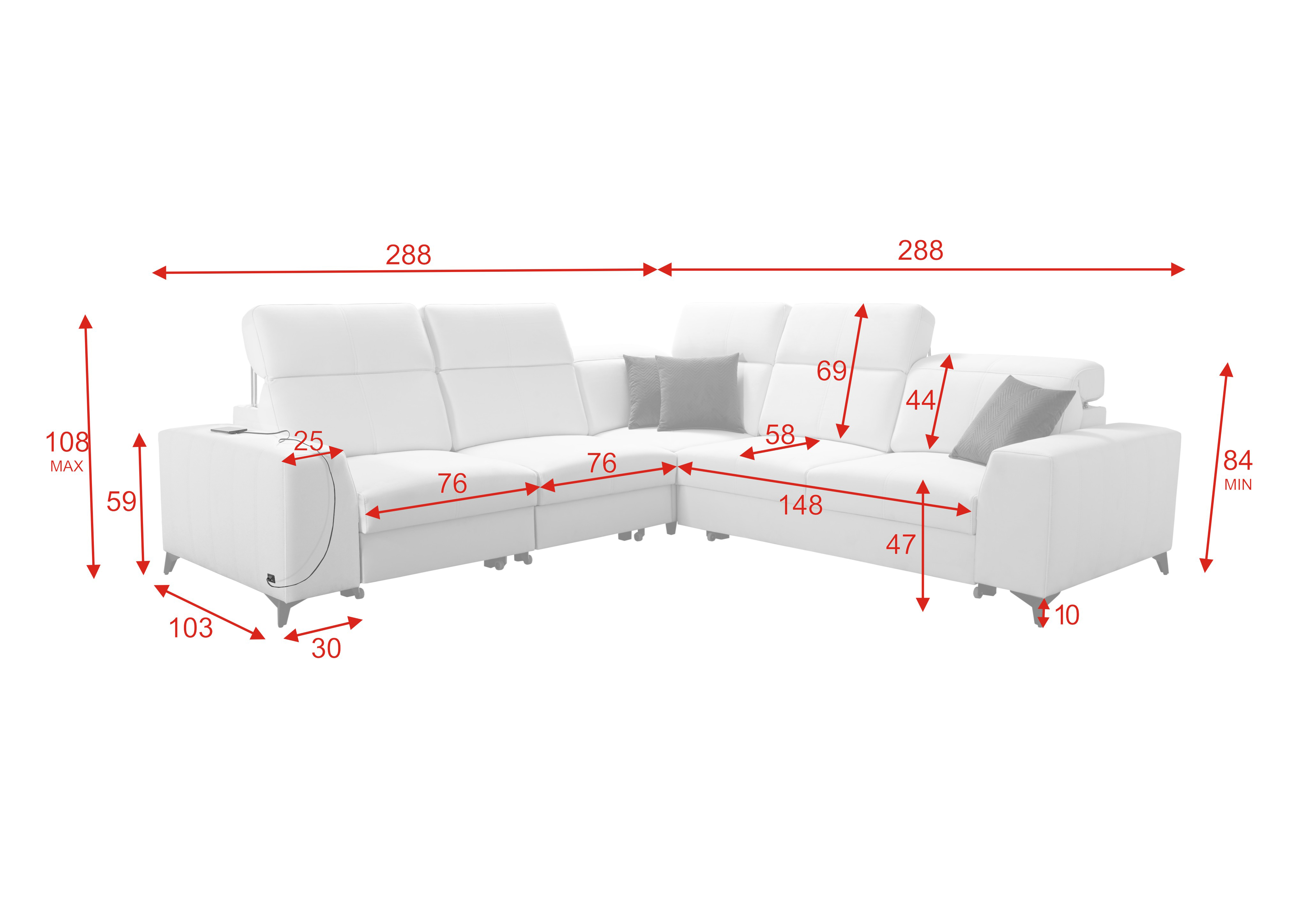 Sofa L-form Zonda