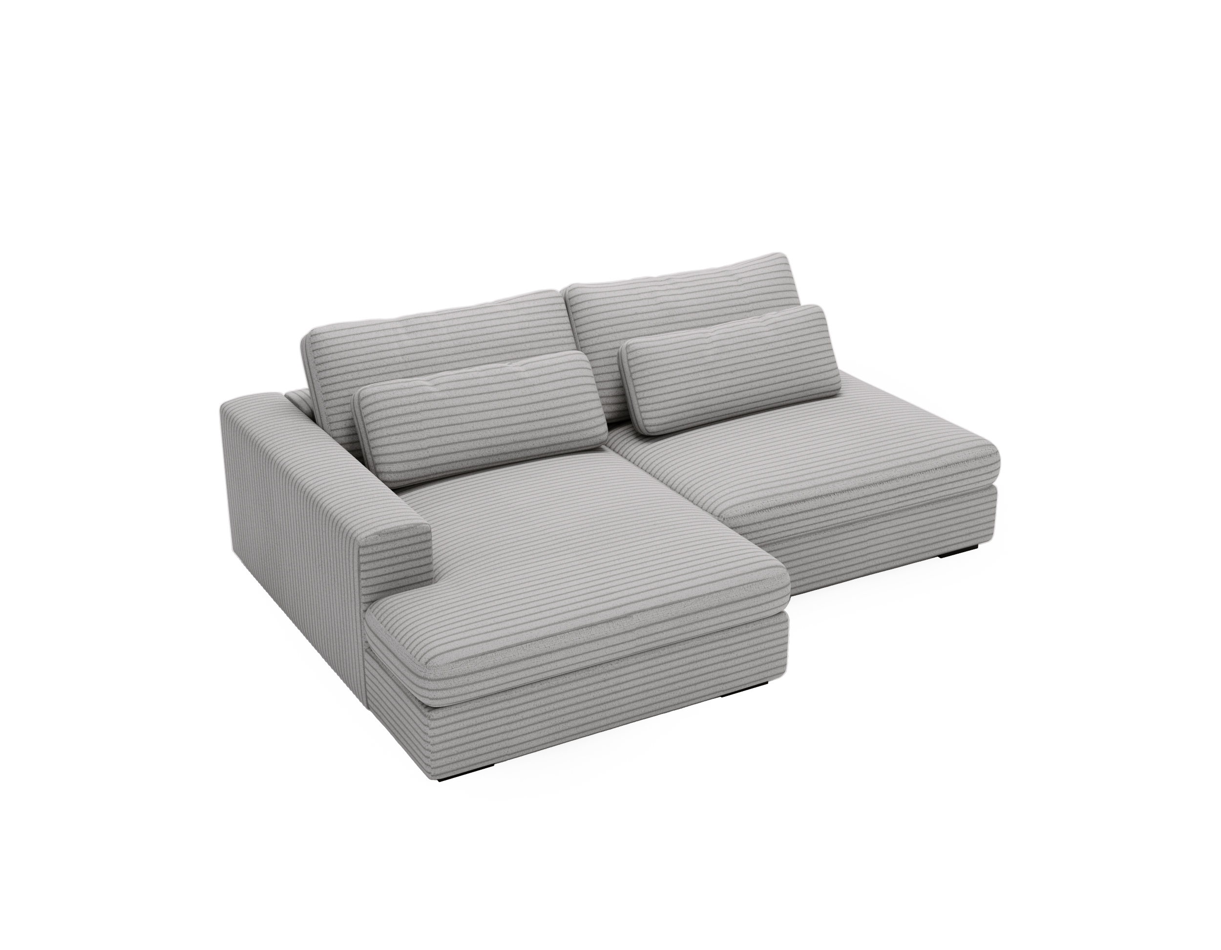 Ecksofa mit Schlaffunktion Grau CORD & Bettkasten Ecksofa mit Schlaffunktion Grau CORD & Bettkasten