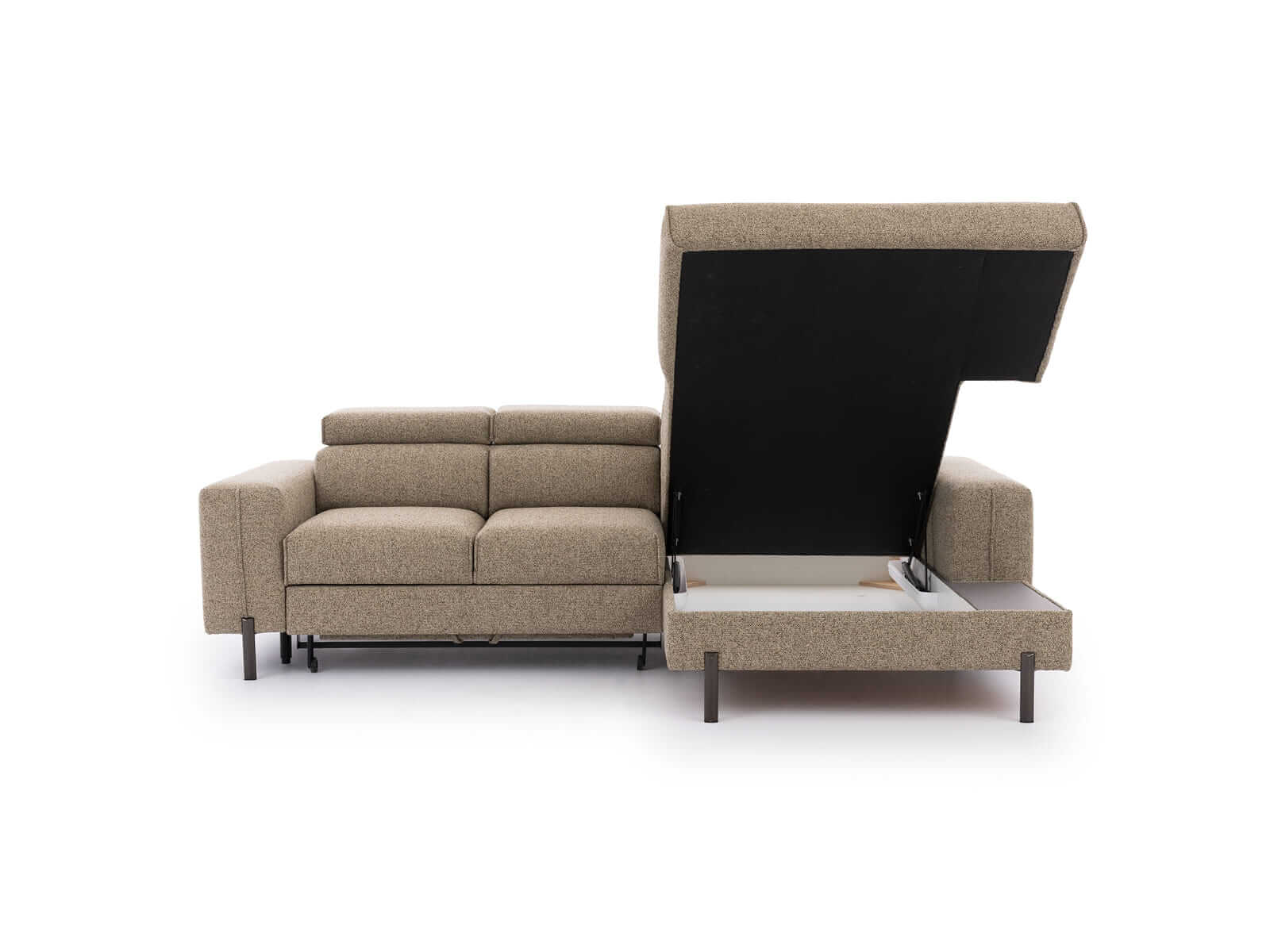 Ecksofa mit Schlaffunktion & Bettkasten Gilia & verstellbaren Kopfstützen