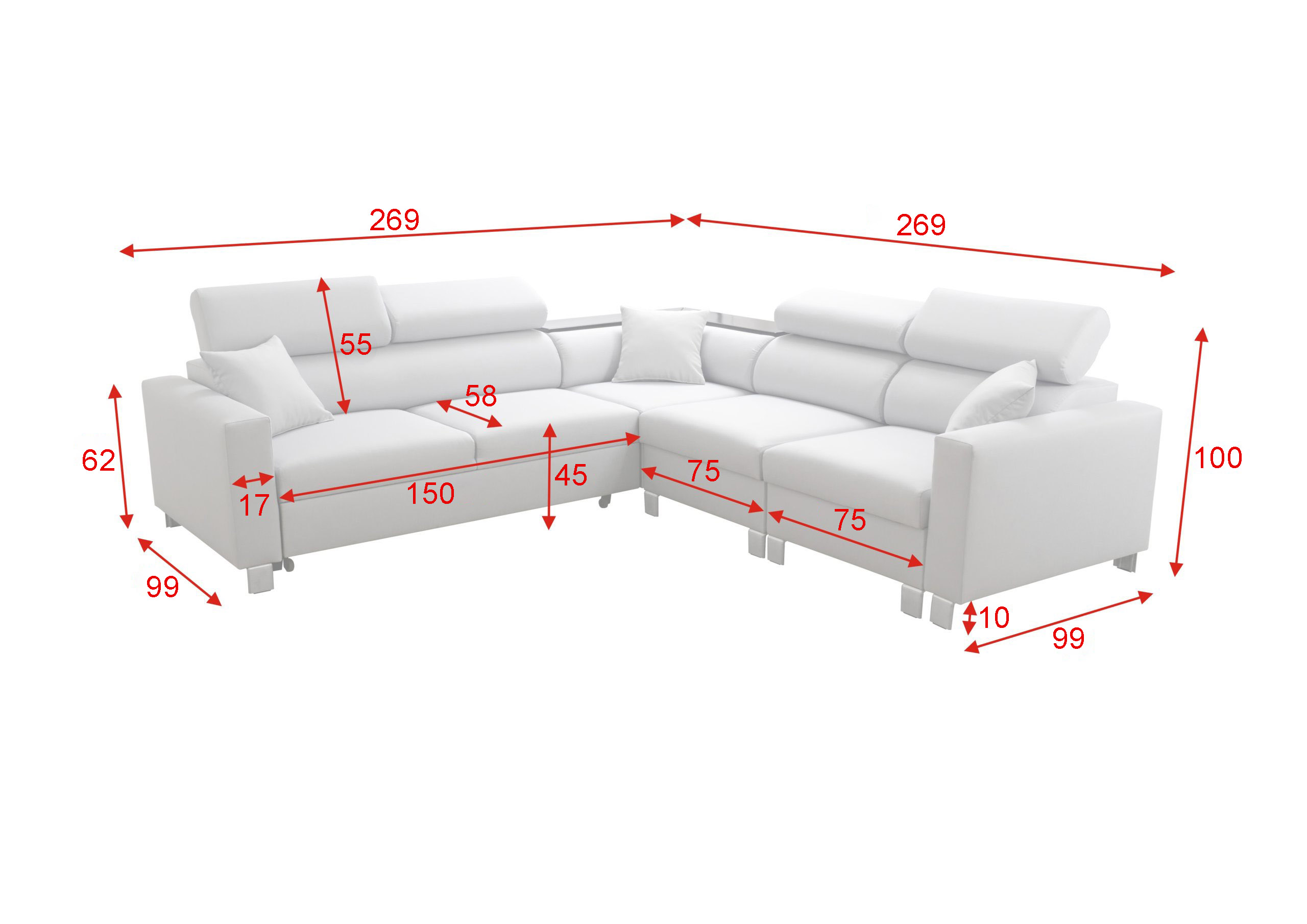 Eckschlafsofa Loretta L2