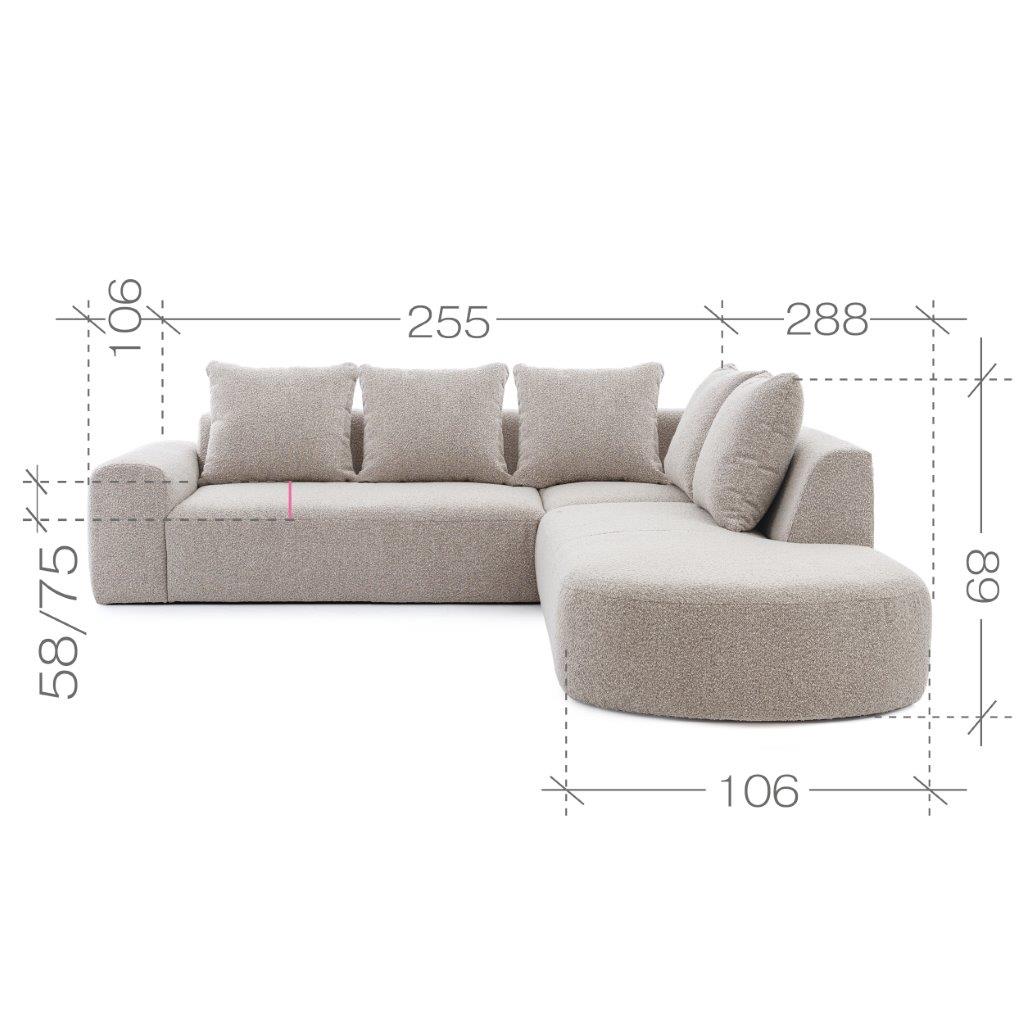Sofa L-Form modern Art 2.3 masse