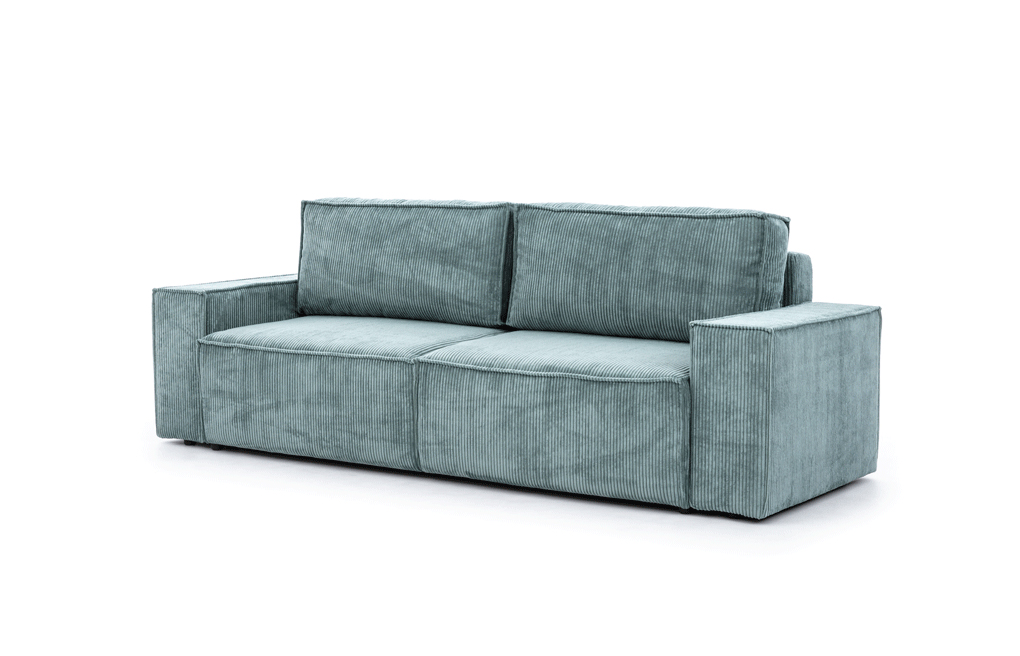 Schlafcouch magnelio cord blau mit Bettkasten