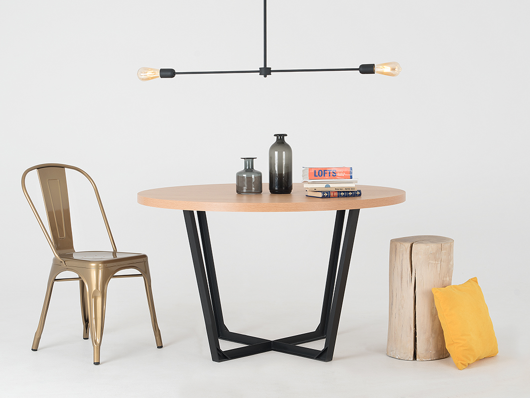 Esstisch rund eiche mit stahl - Maple