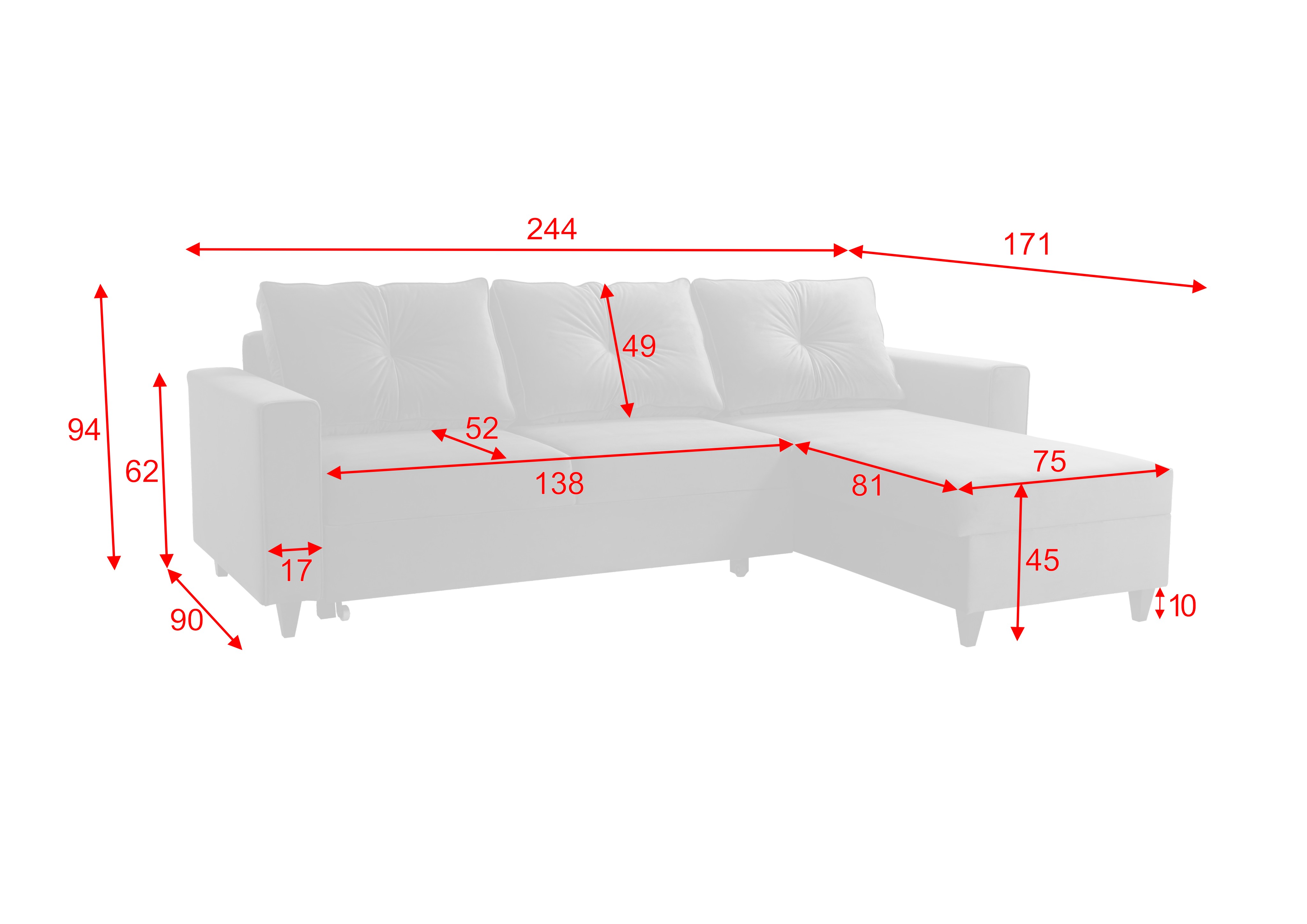 Eckschlafsofa Adonis mini