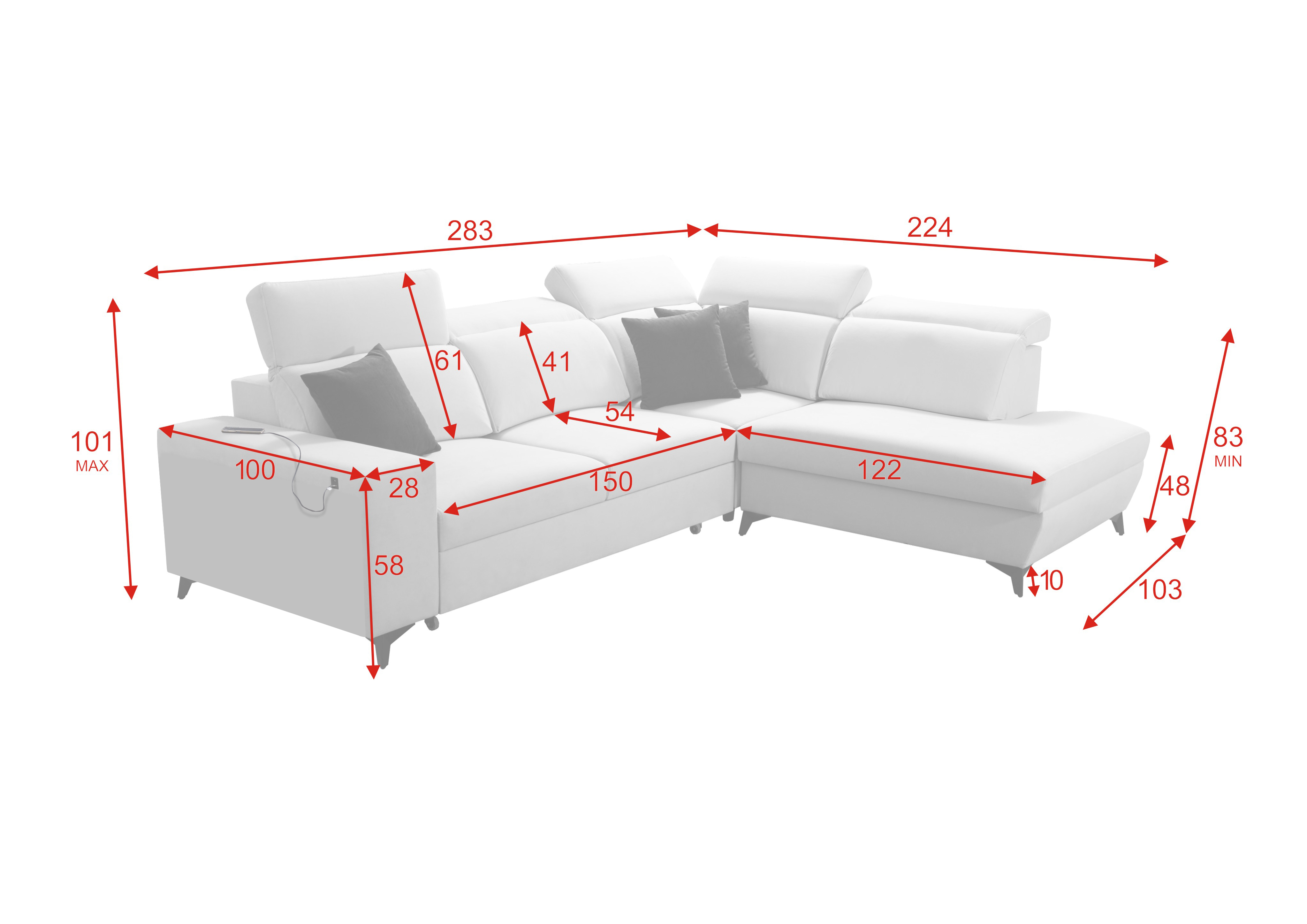 Eckschlafsofa Bonita mini II