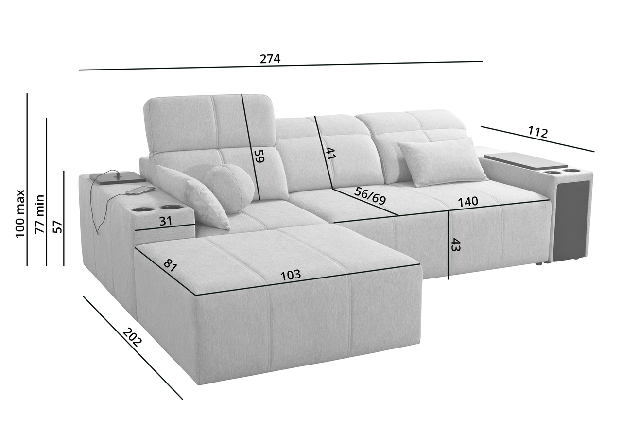 Ecksofa mit Schlaffunktion Lagos mini