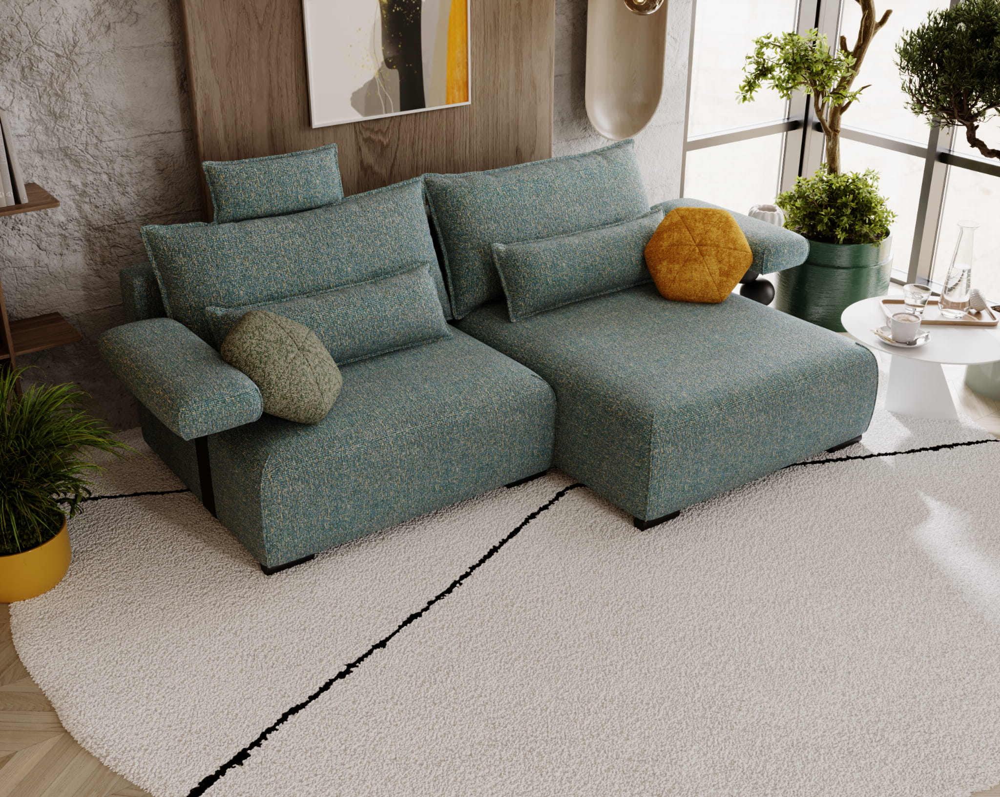 Ecksofa mit Schlaffunktion & Bettkasten Electro