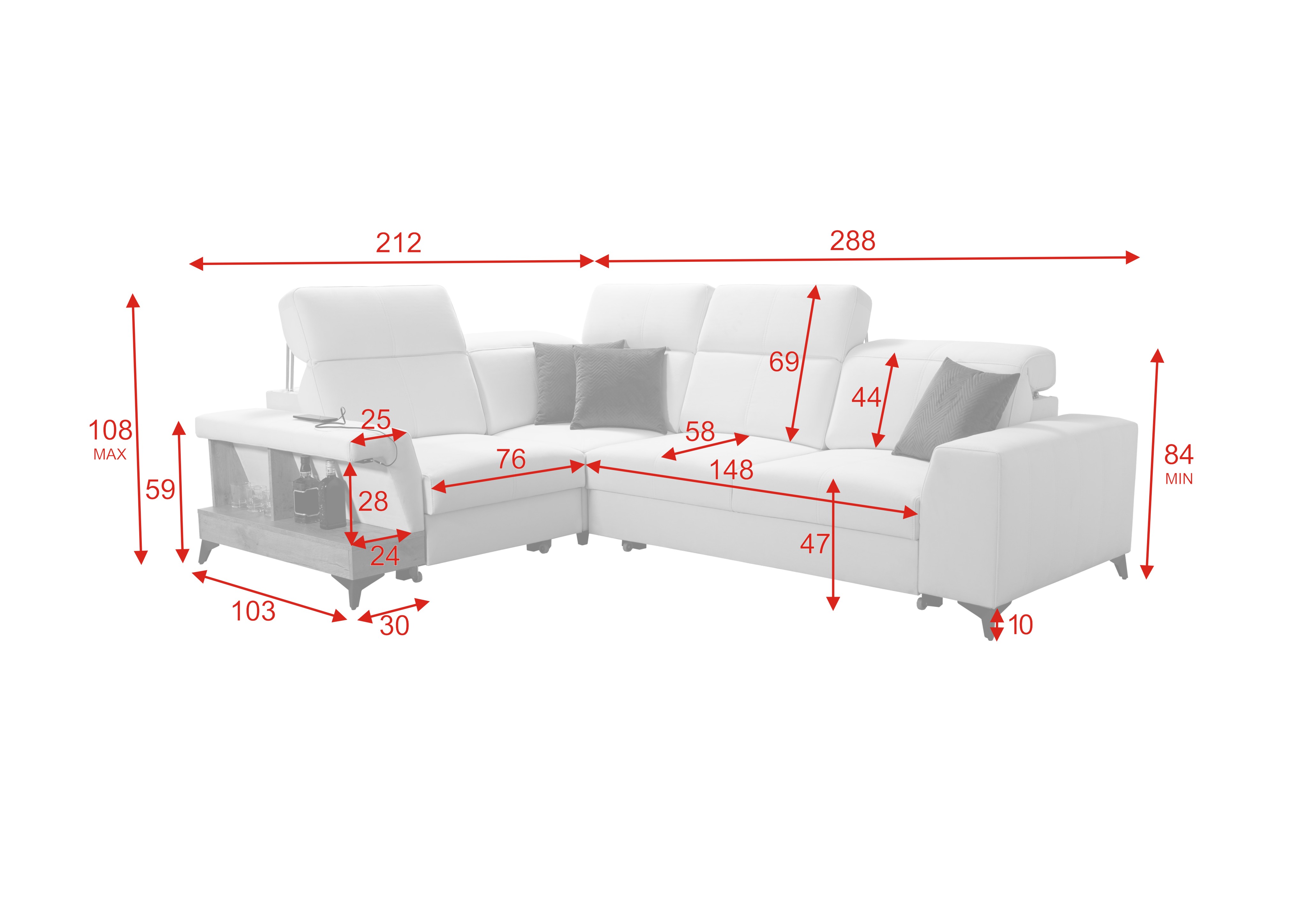 Eckschlafsofa Belutti mini II