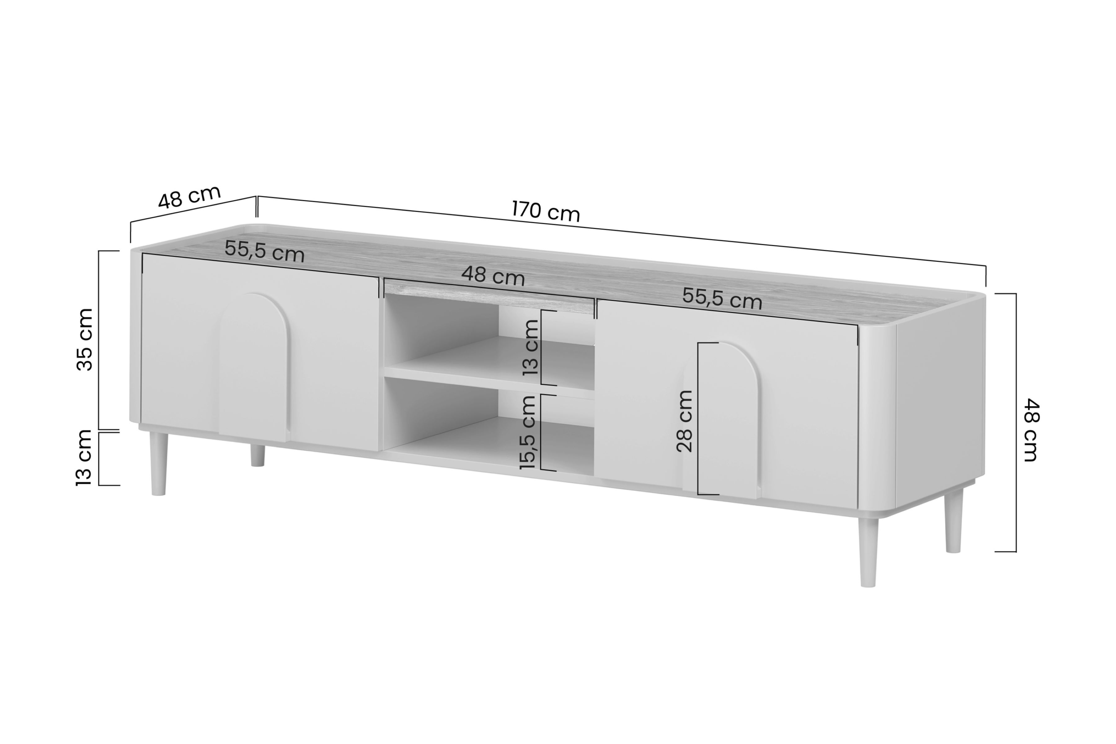 TV-Lowboard beige Amilio