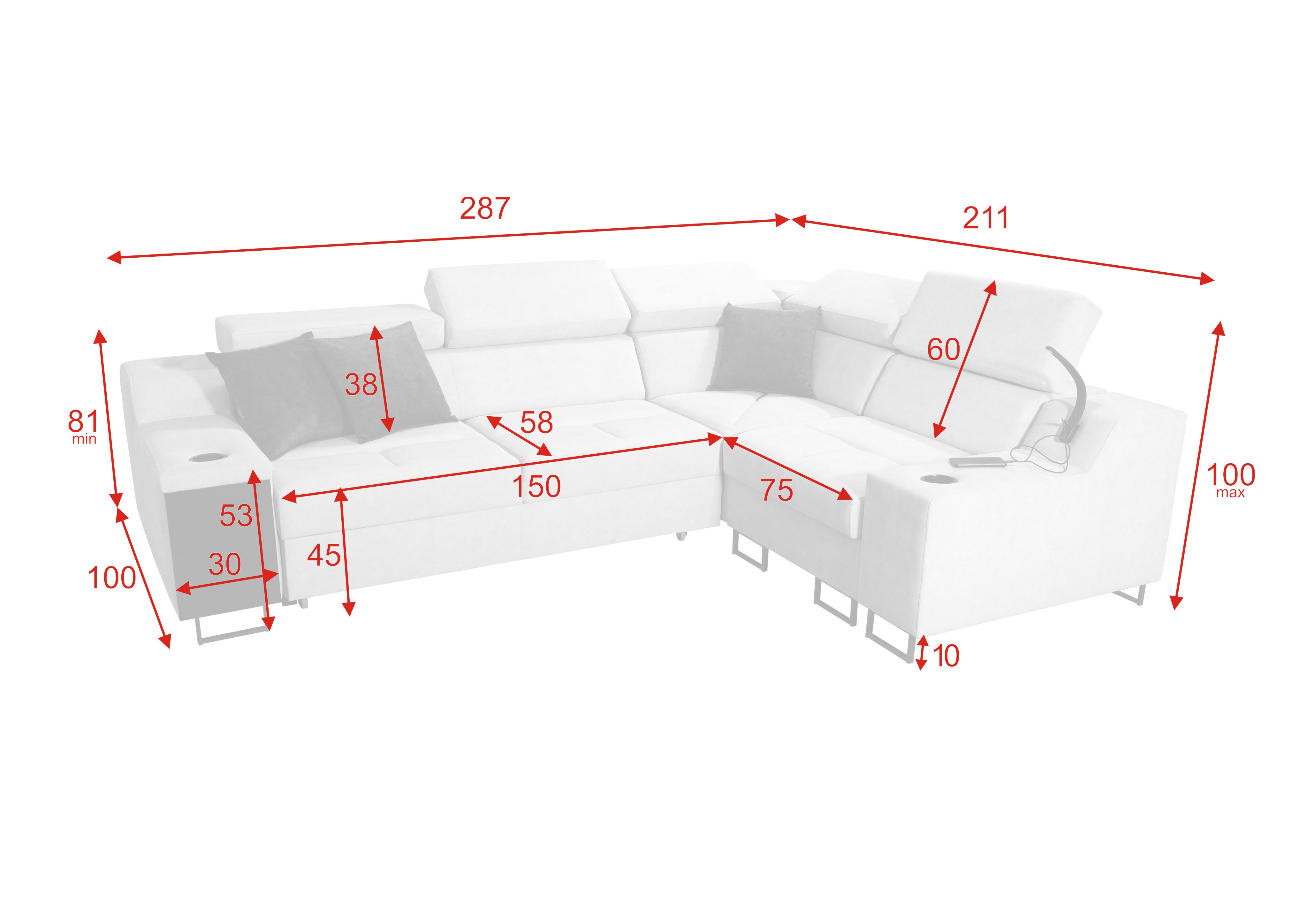 Eckschlafsofa Alicante 