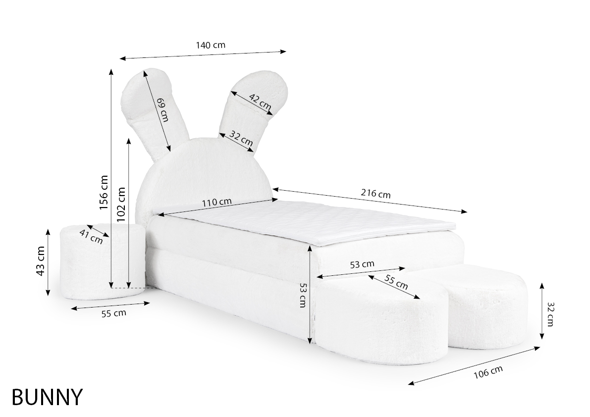 Jugendbett 100x200 Hase