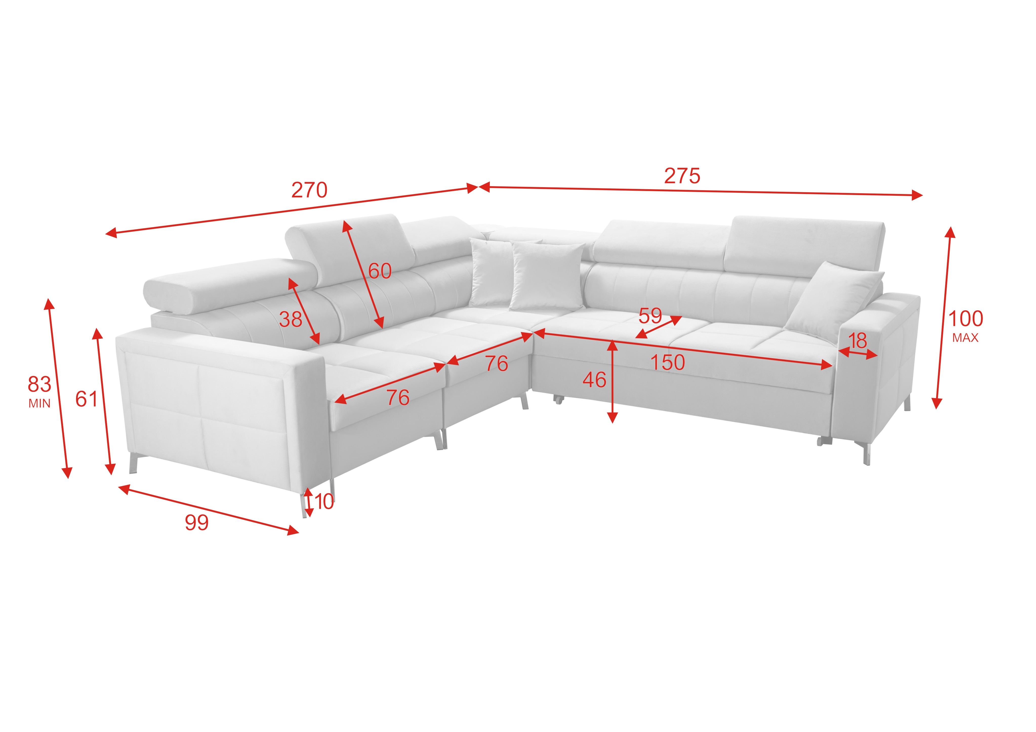 Eckschlafsofa Roberto L2