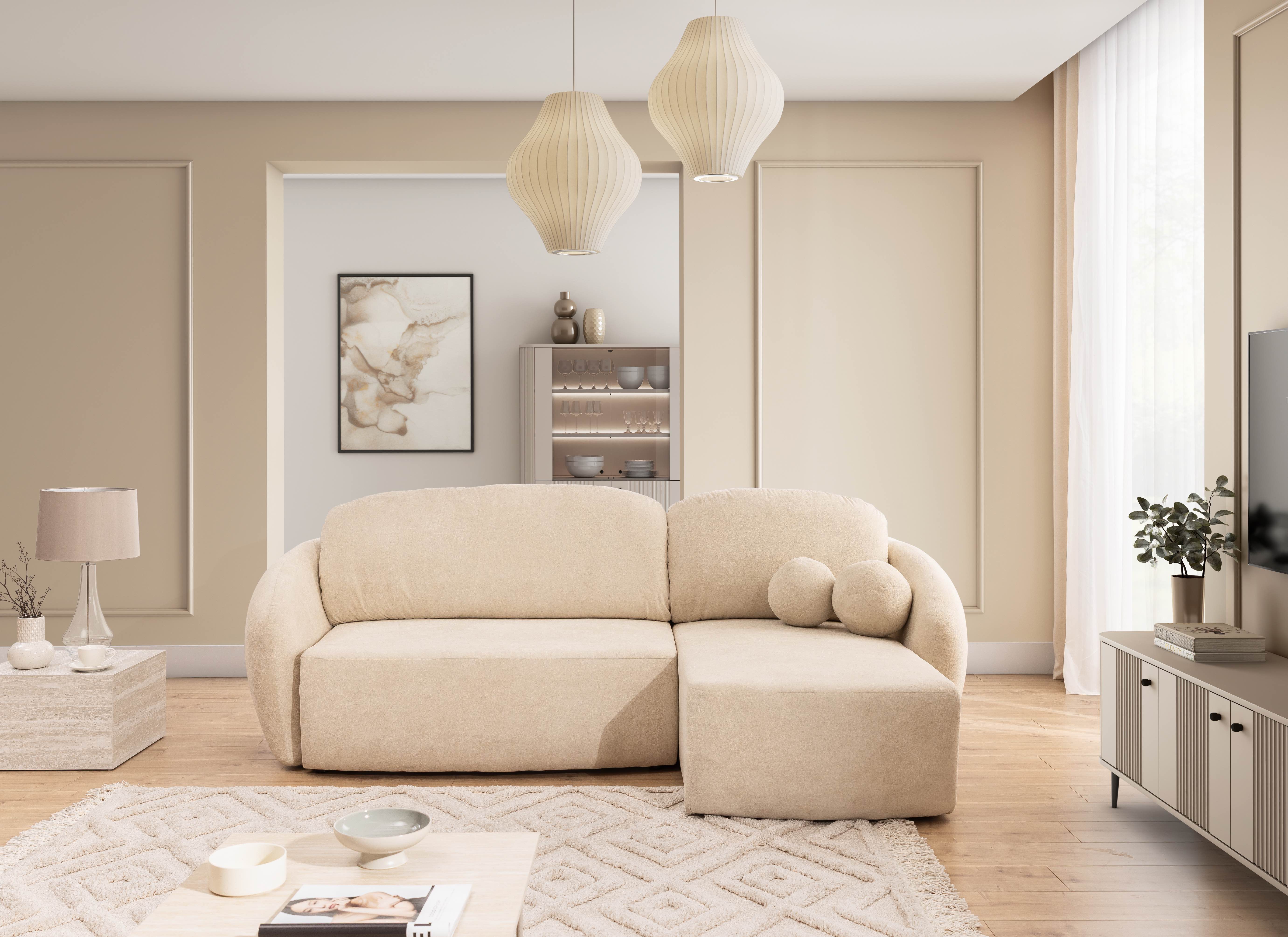 Ecksofa mit Schlaffunktion & Bettkasten Safran Ecksofa mit Schlaffunktion & Bettkasten Safran