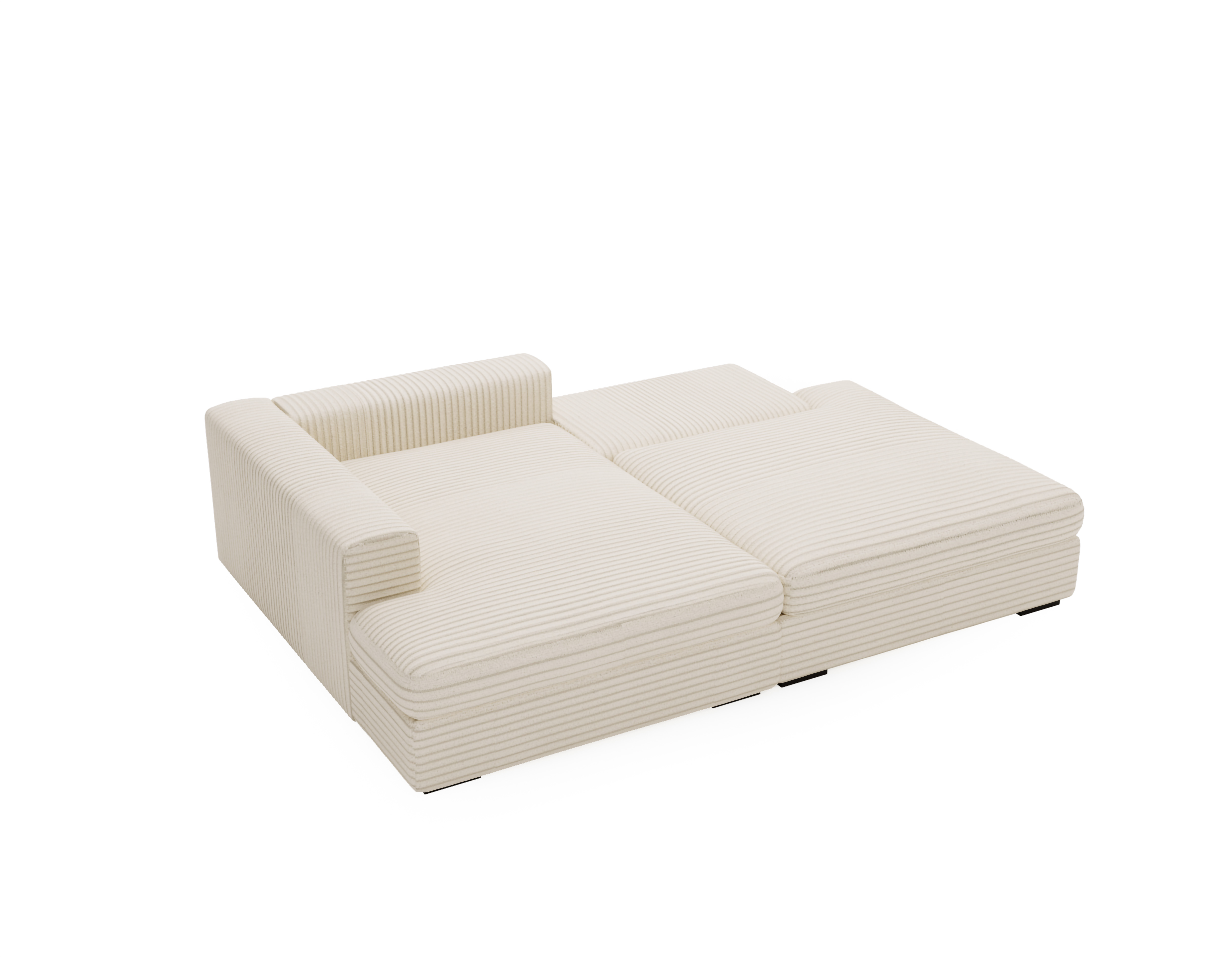 Ecksofa mit Schlaffunktion Beige CORD & Bettkasten Ecksofa mit Schlaffunktion Beige CORD & Bettkasten