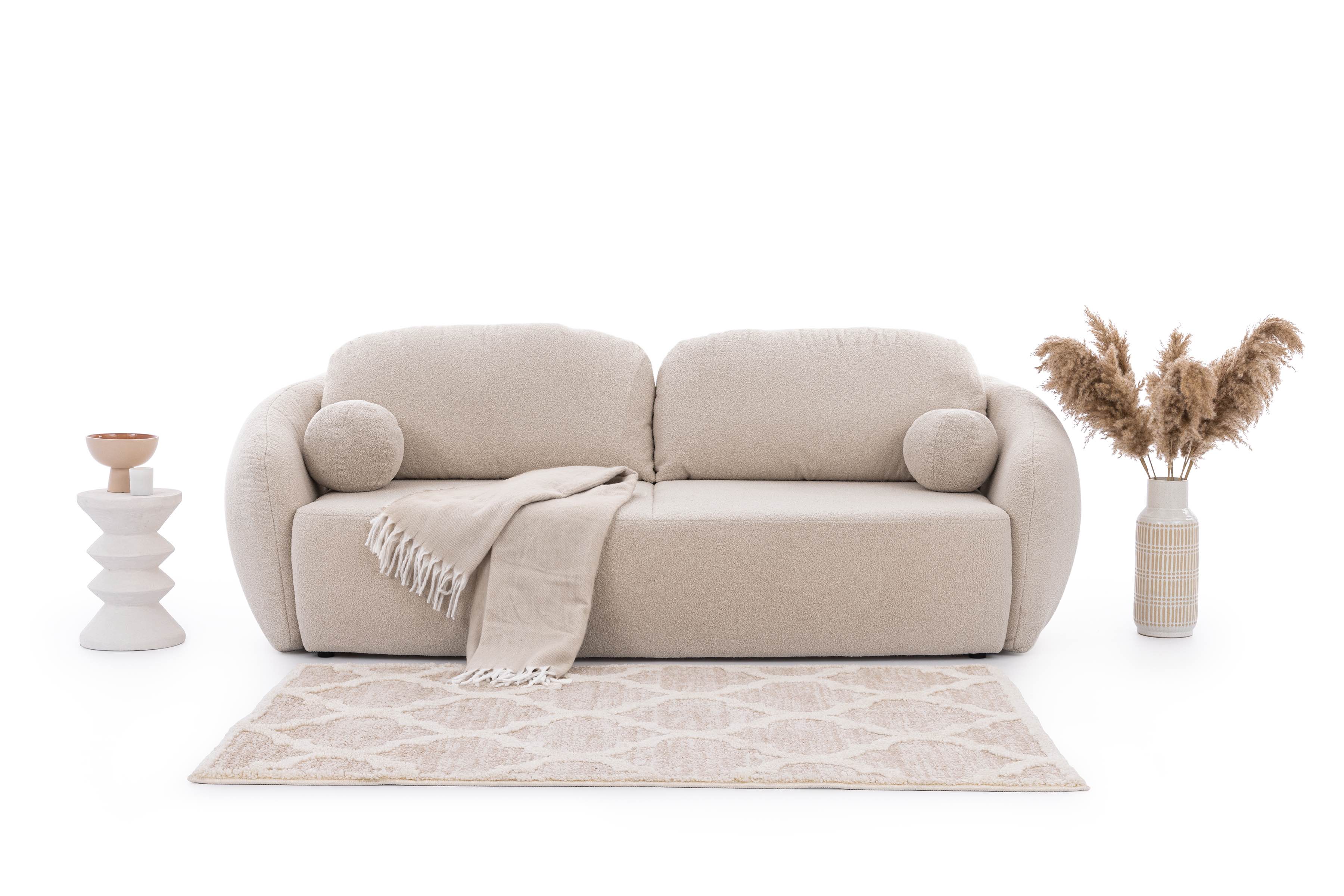 Schlafsofa mit Bettkasten Safran