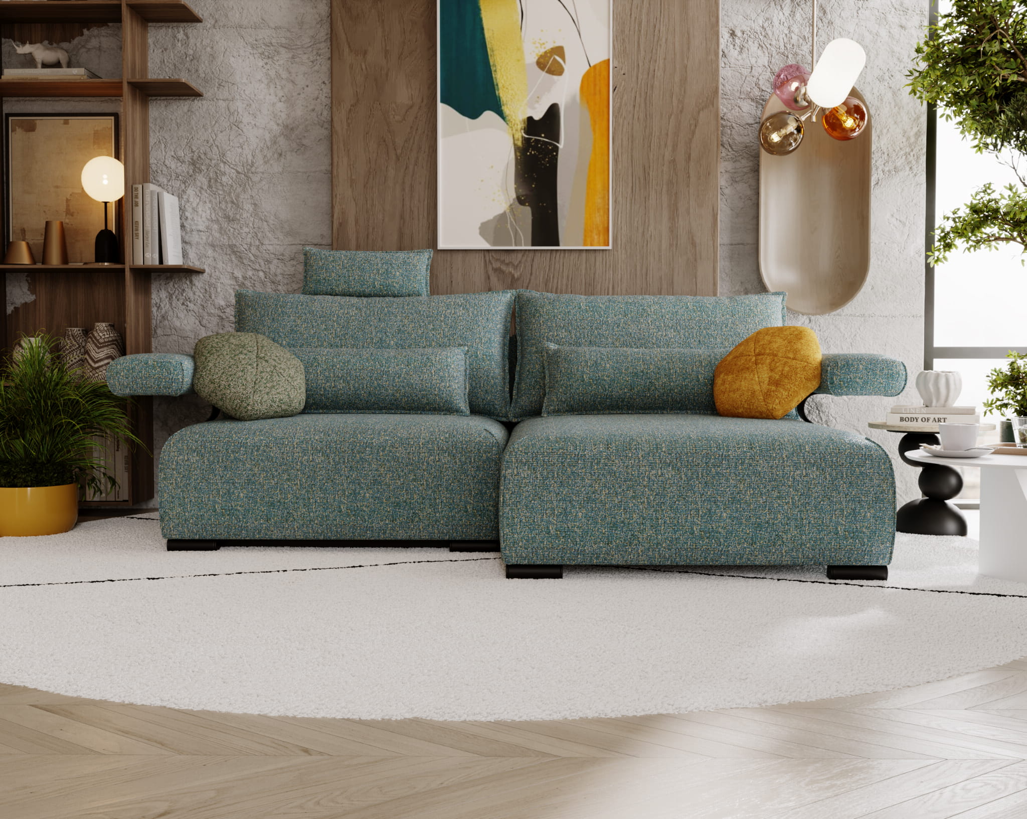 Ecksofa mit Schlaffunktion & Bettkasten Electro