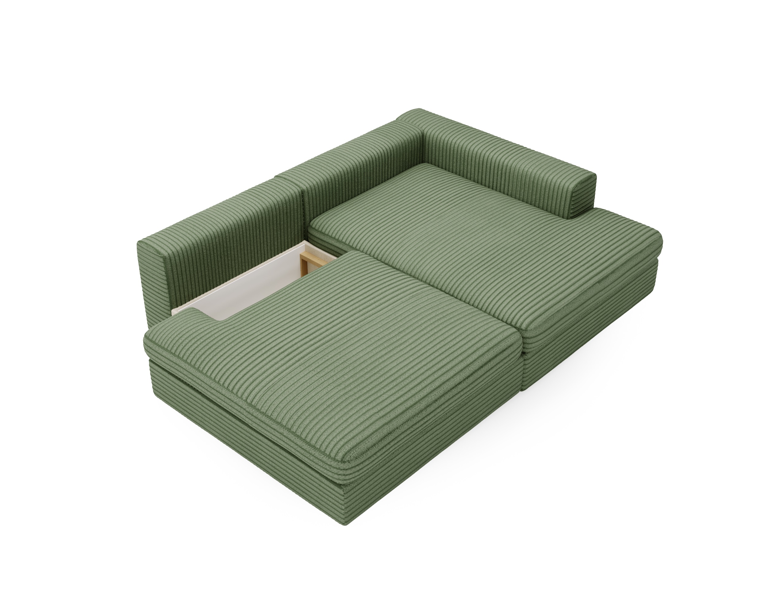 Ecksofa mit Schlaffunktion Grün CORD & Bettkasten Ecksofa mit Schlaffunktion Grün CORD & Bettkasten