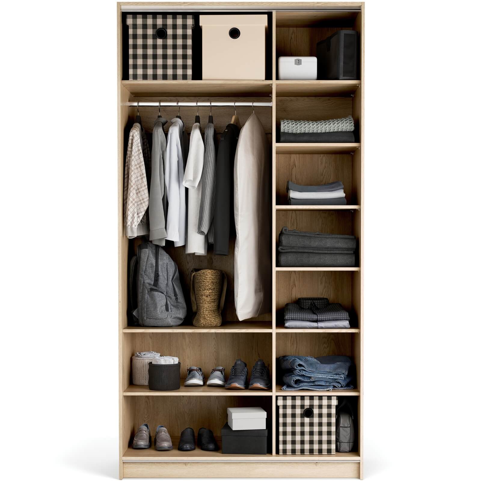 Kleiderschrank Beige Eiche 125X240 STOR