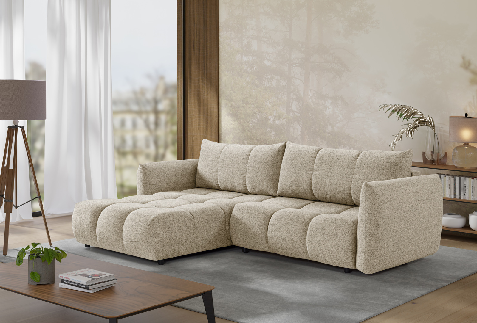 Eckschlafsofa Ligonia mit Bettkasten