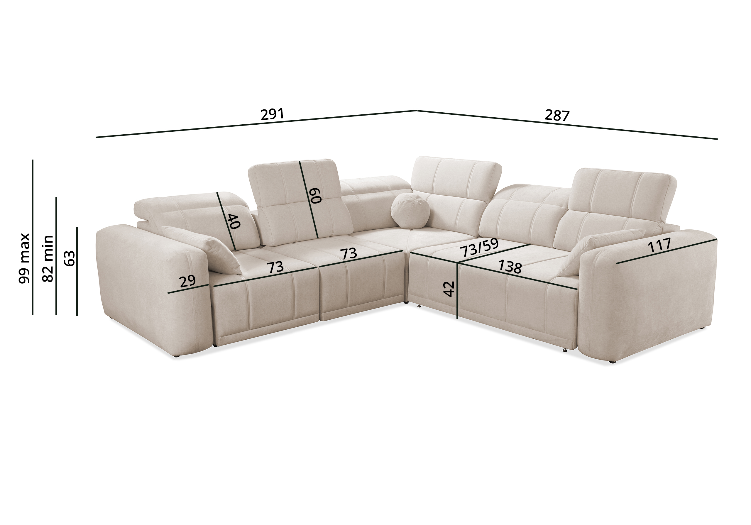 Eckschlafsofa Leonardo L2