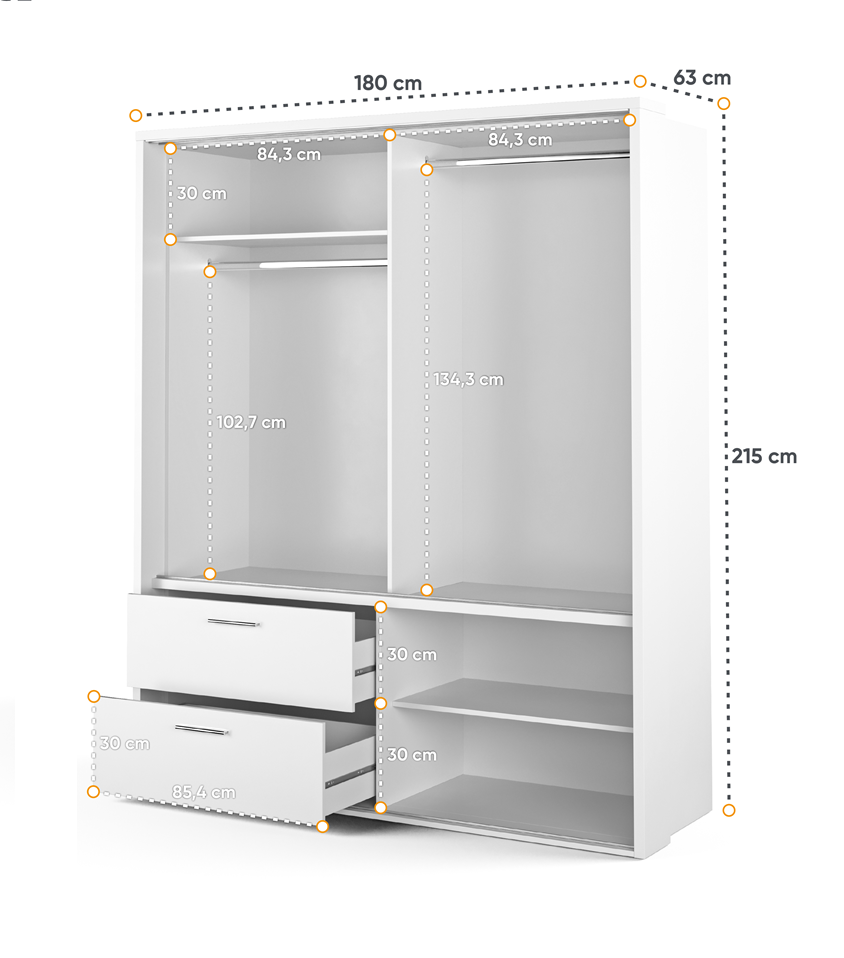 Kleiderschrank weiß AR-22