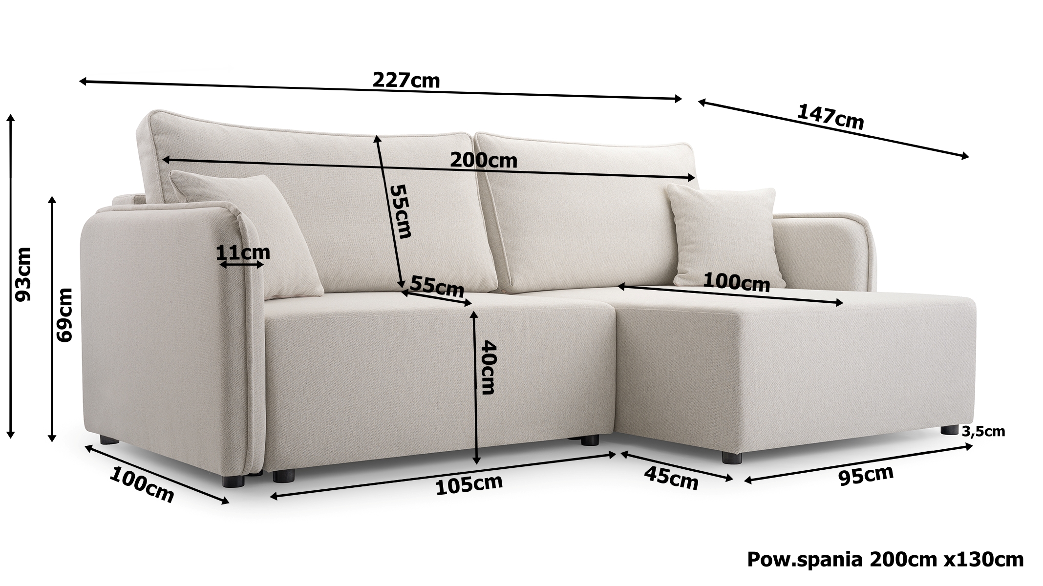 Ecksofa mit Schlaffunktion Melody 