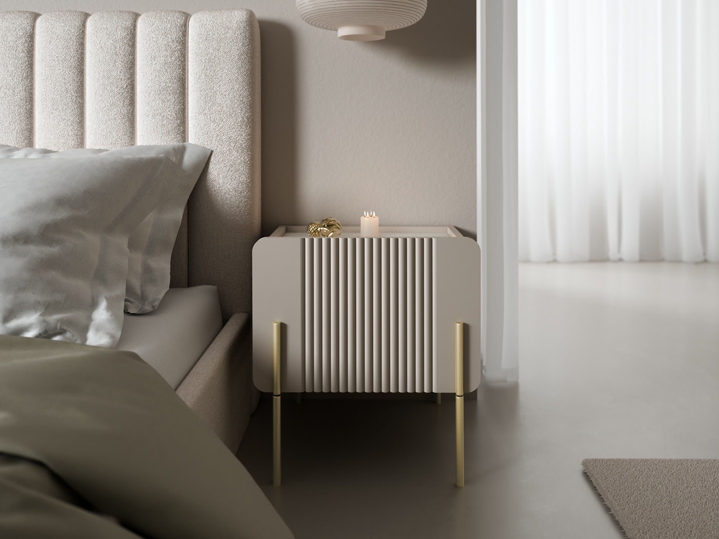 Nachtschrank beige Malmi