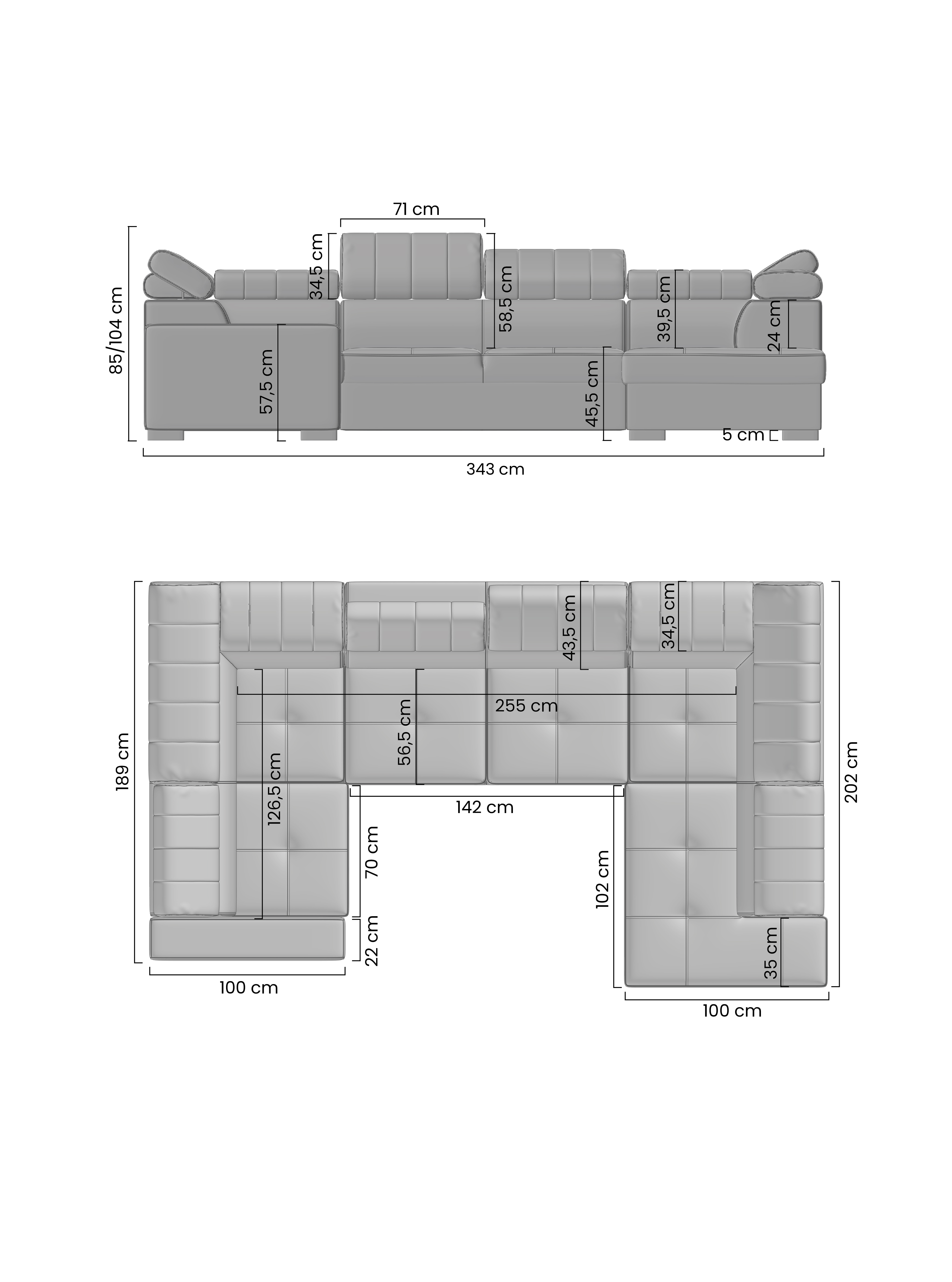Wohnlandschaft mit Schlaffunktion Modeno Wohnlandschaft mit Schlaffunktion Modeno
